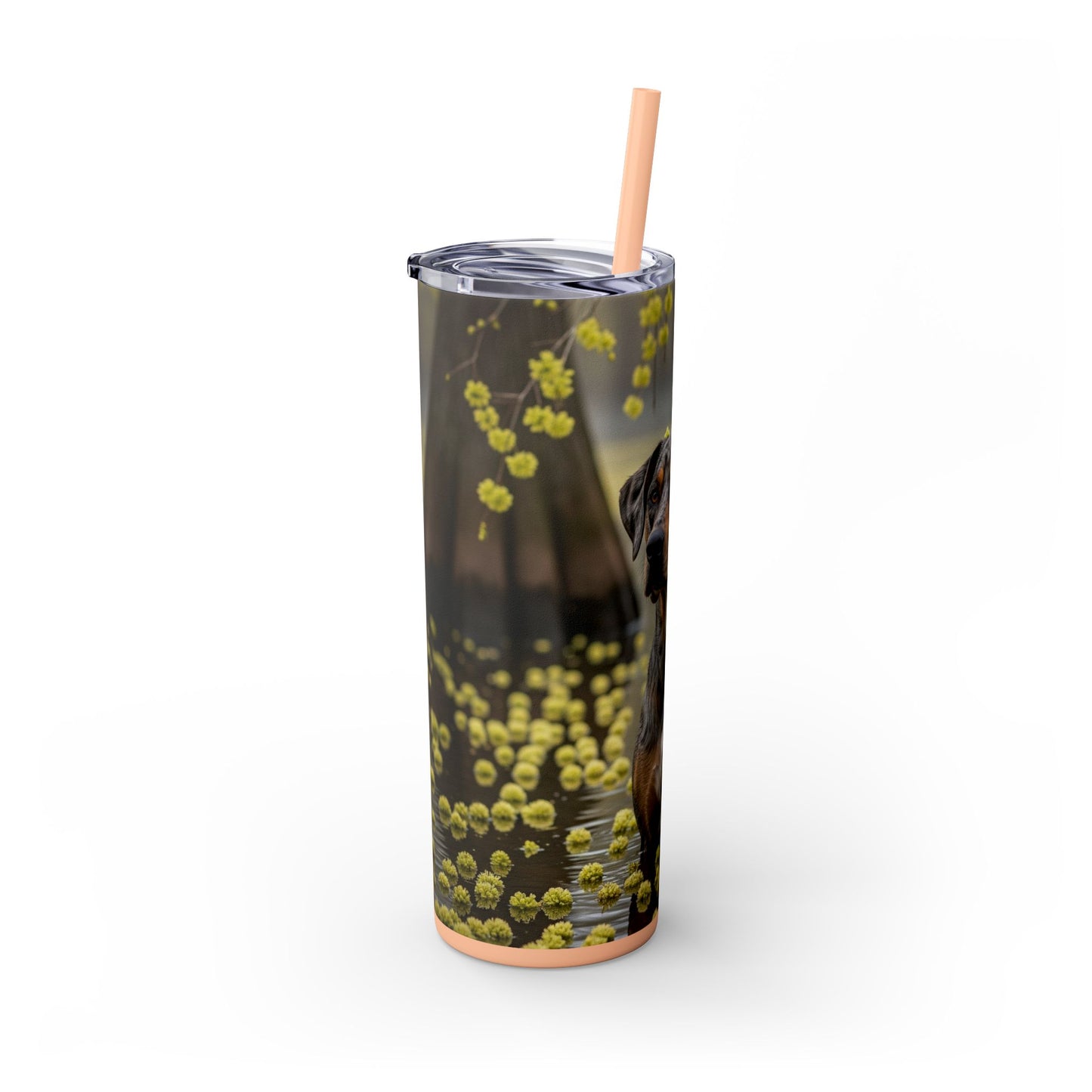 Catahoula Leopard Dog Skinny Tumbler with Straw, 20oz