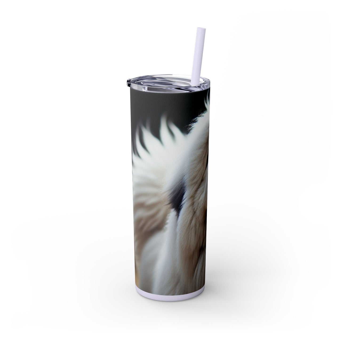 Tatra Shepherd Dog Skinny Tumbler with Straw, 20oz