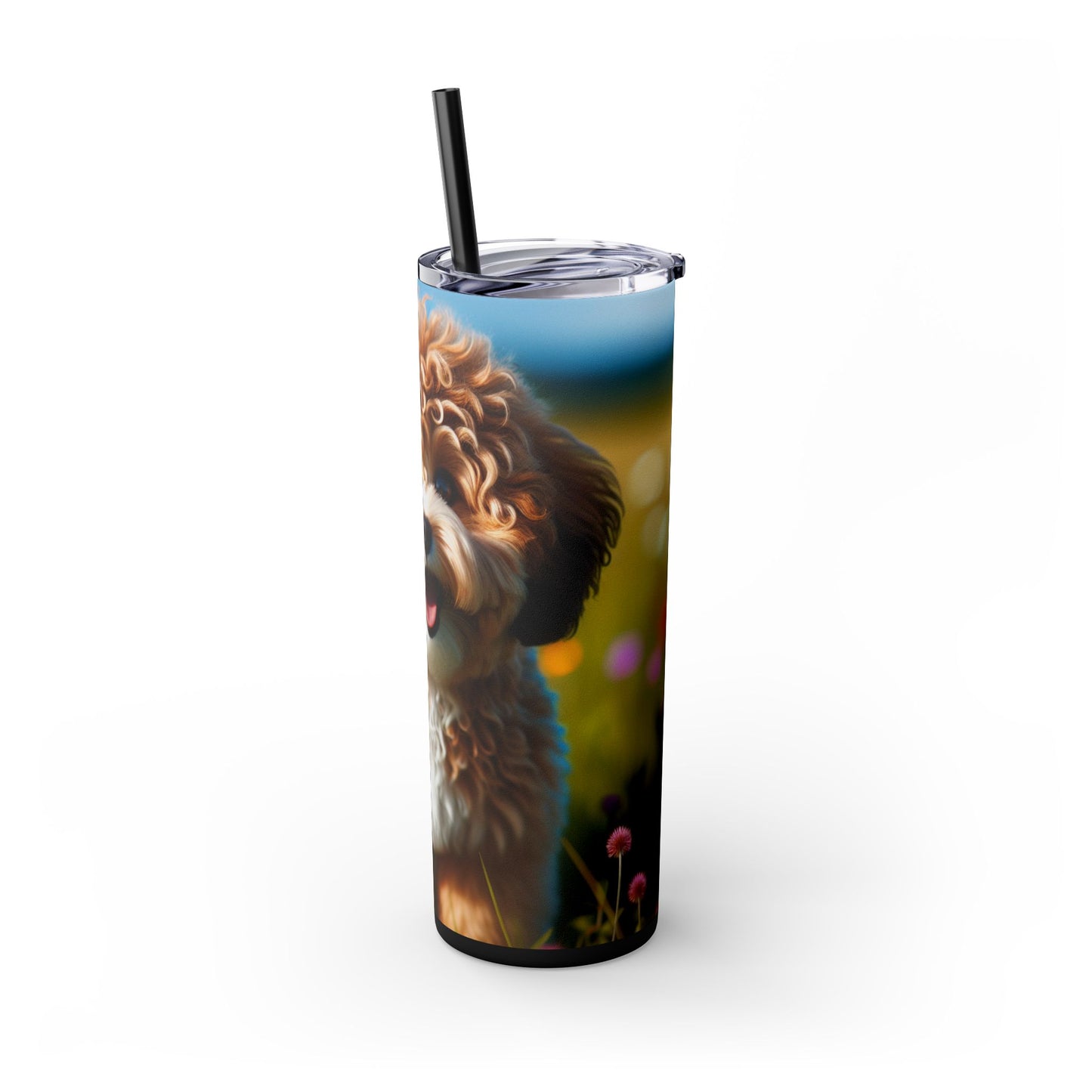 Russkaya Tsvetnaya Bolonka Tumbler with Straw, 20oz