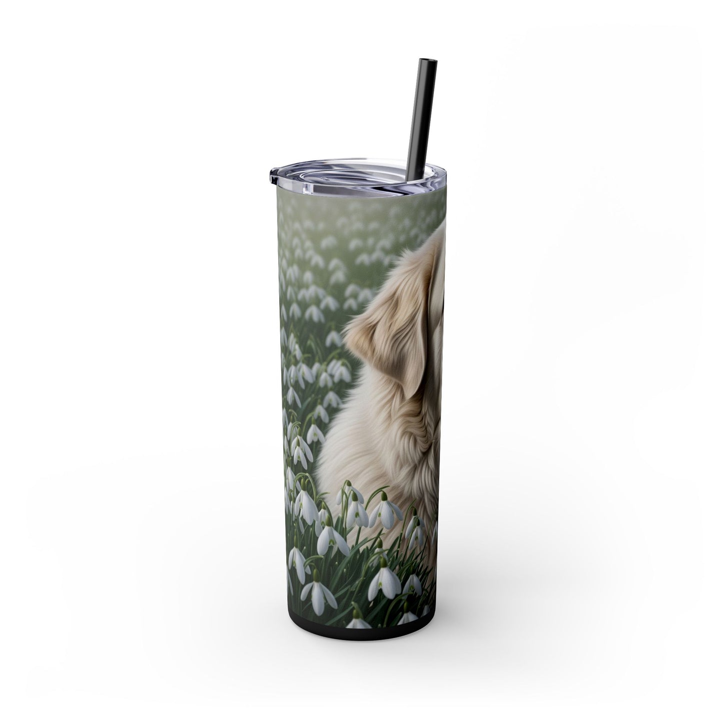 Pyrenean Mastiff Skinny Tumbler with Straw, 20oz