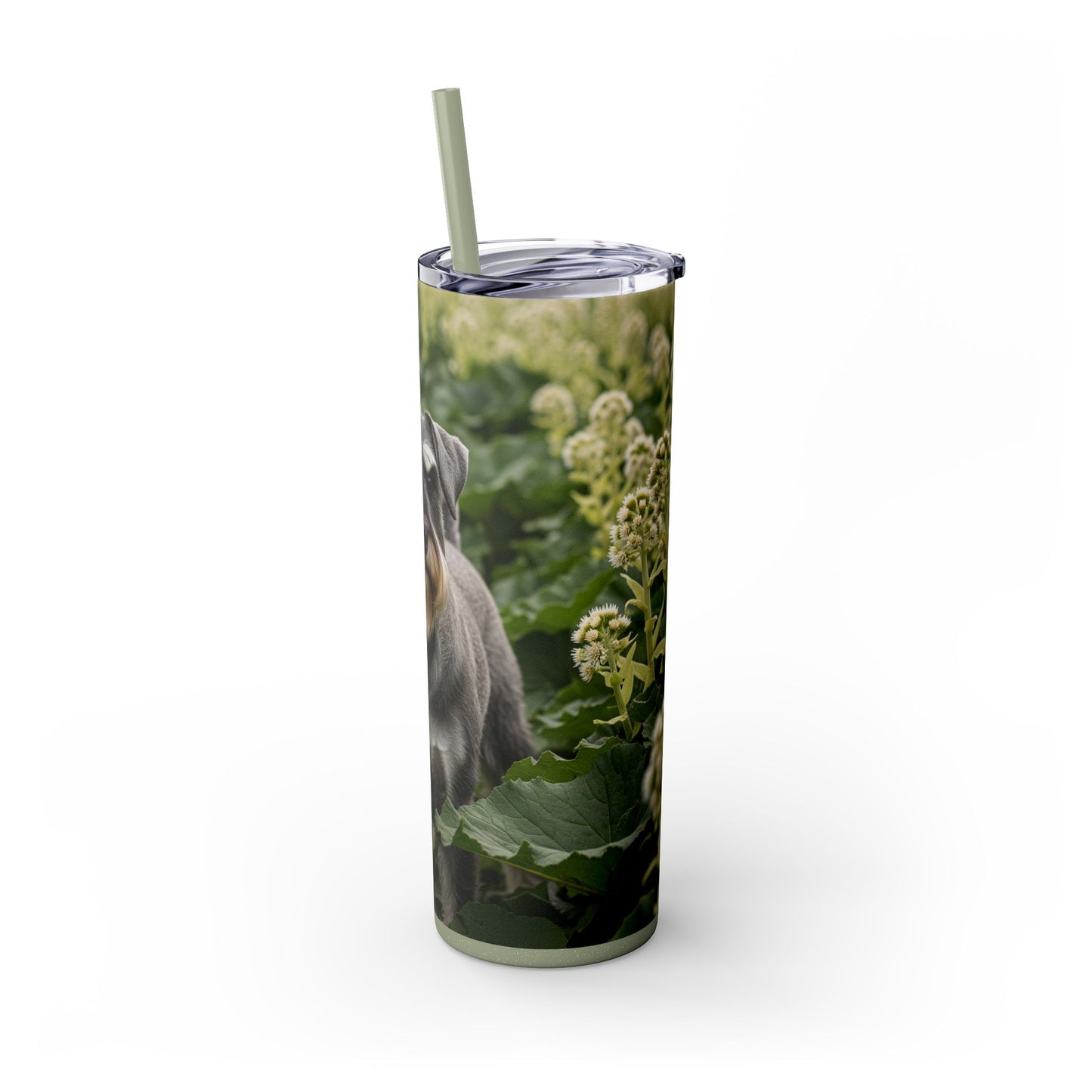Standard Schnauzer Skinny Tumbler with Straw, 20oz