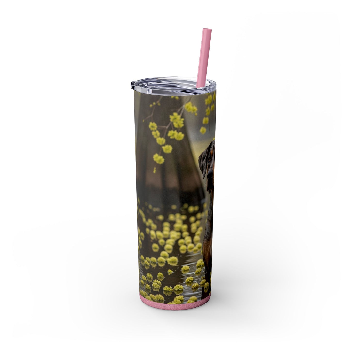 Catahoula Leopard Dog Skinny Tumbler with Straw, 20oz