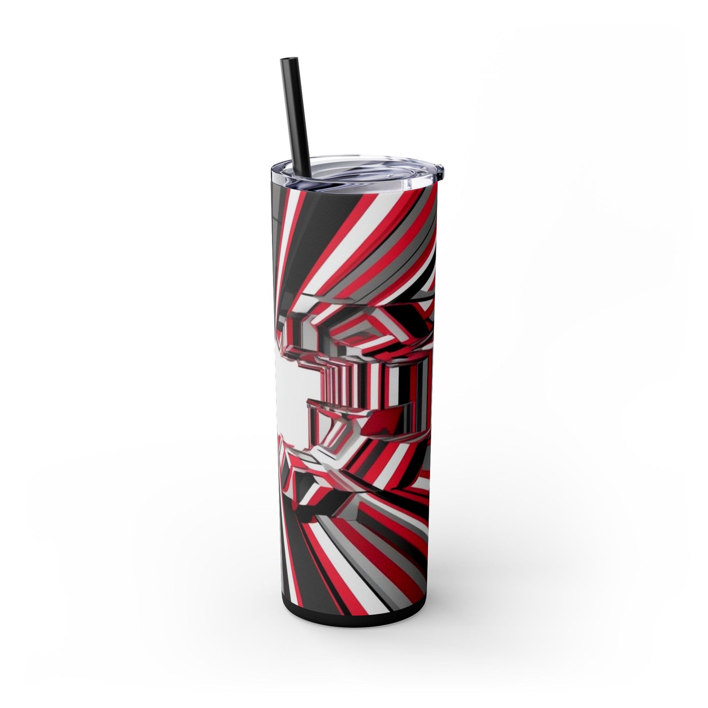 Optical Illusion Skinny Tumbler with Straw, 20oz