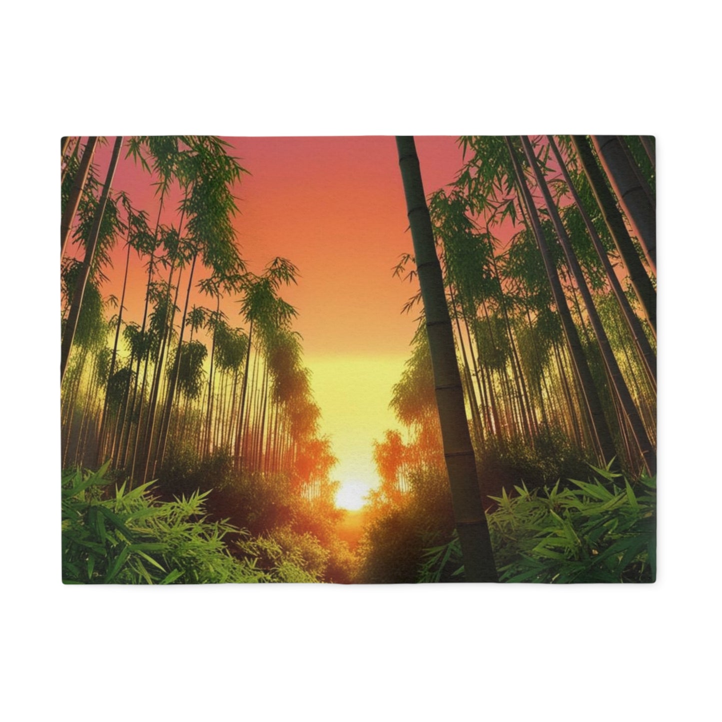 Bamboo Forest Sunrise Sweatshirt Blanket