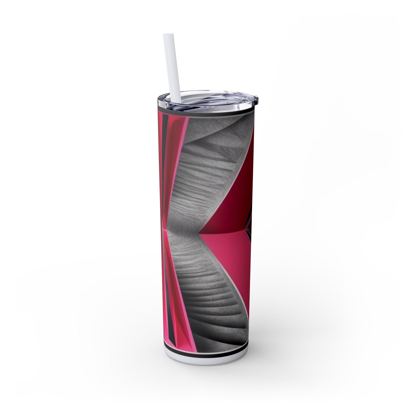 Optical Illusion Skinny Tumbler with Straw, 20oz