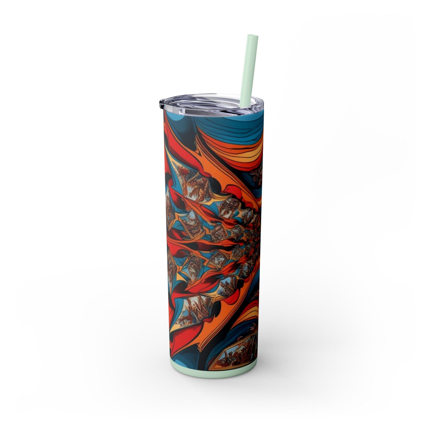 Optical Illusion Skinny Tumbler with Straw, 20oz
