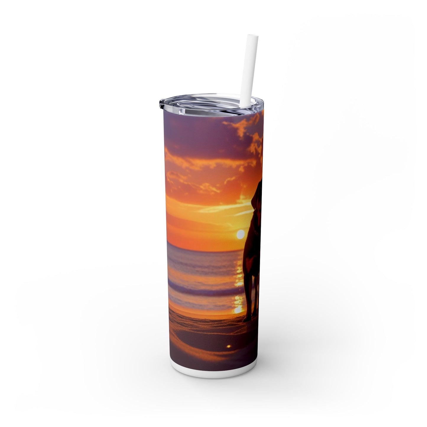 Rottweiler Love Skinny Tumbler with Straw, 20oz