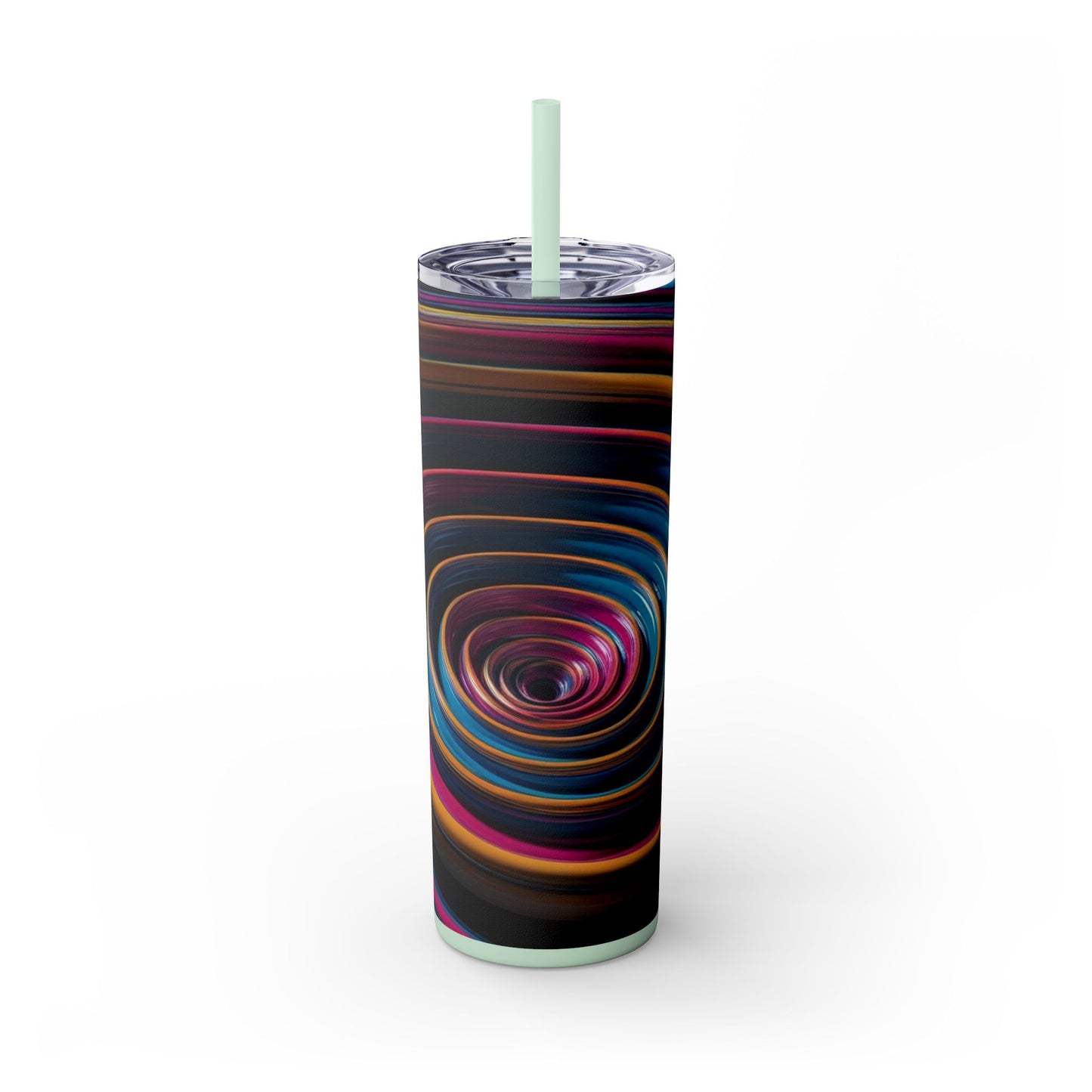 Optical Illusion Skinny Tumbler with Straw, 20oz