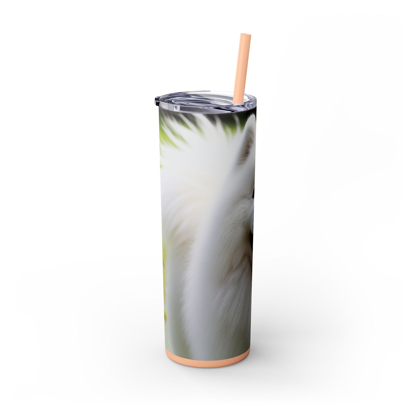 Samoyed Skinny Tumbler with Straw, 20oz