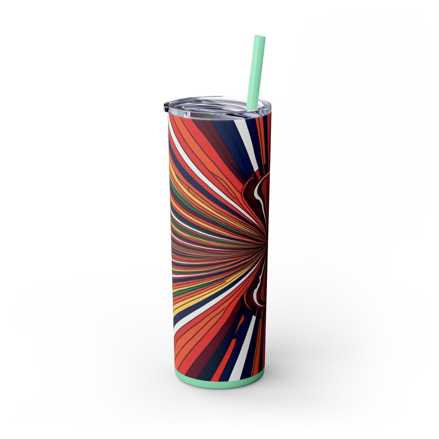 Optical Illusion Skinny Tumbler with Straw, 20oz