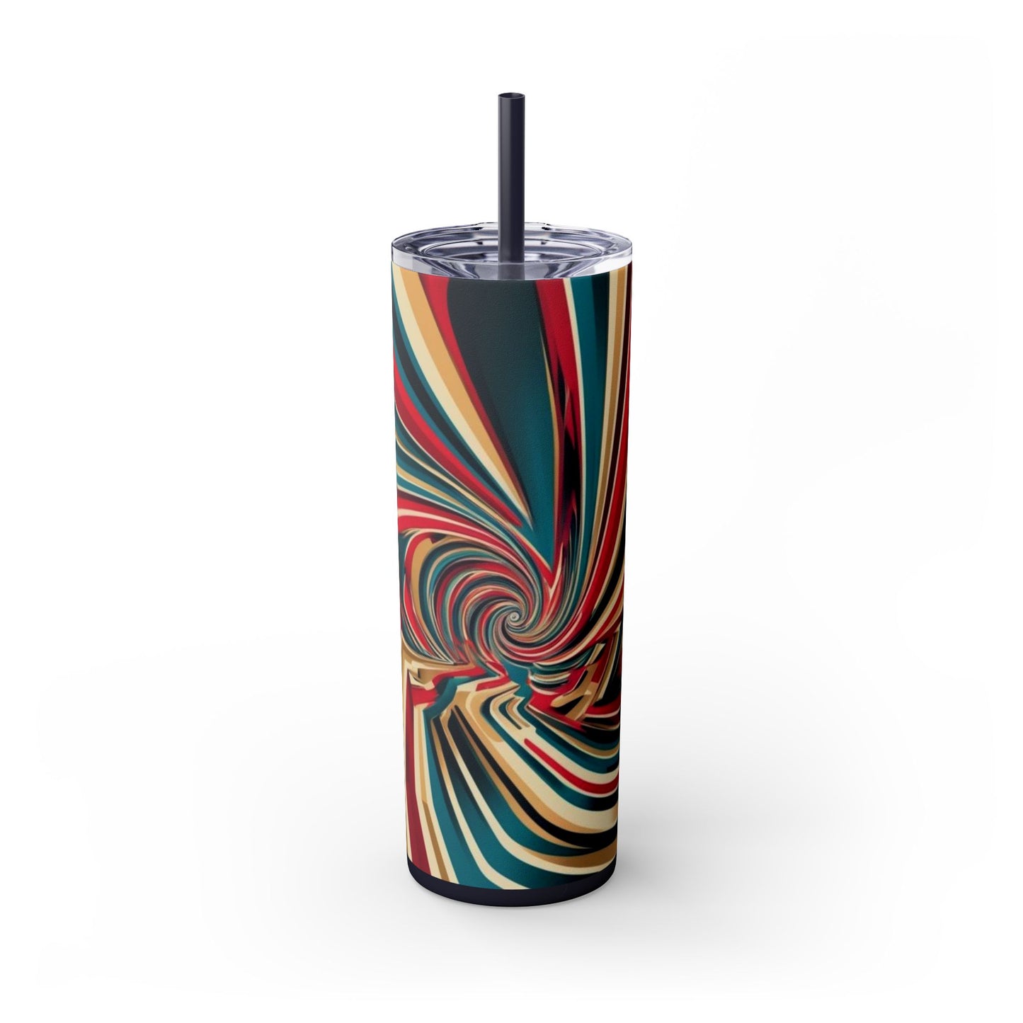 Optical Illusion Skinny Tumbler with Straw, 20oz