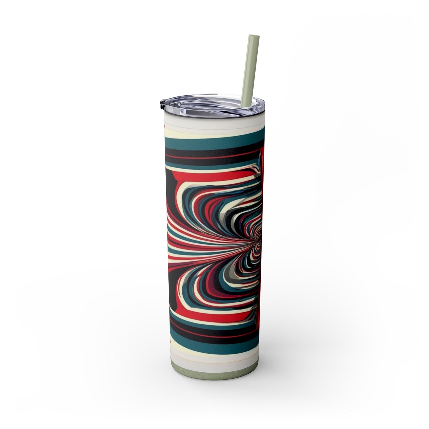 Optical Illusion Skinny Tumbler with Straw, 20oz