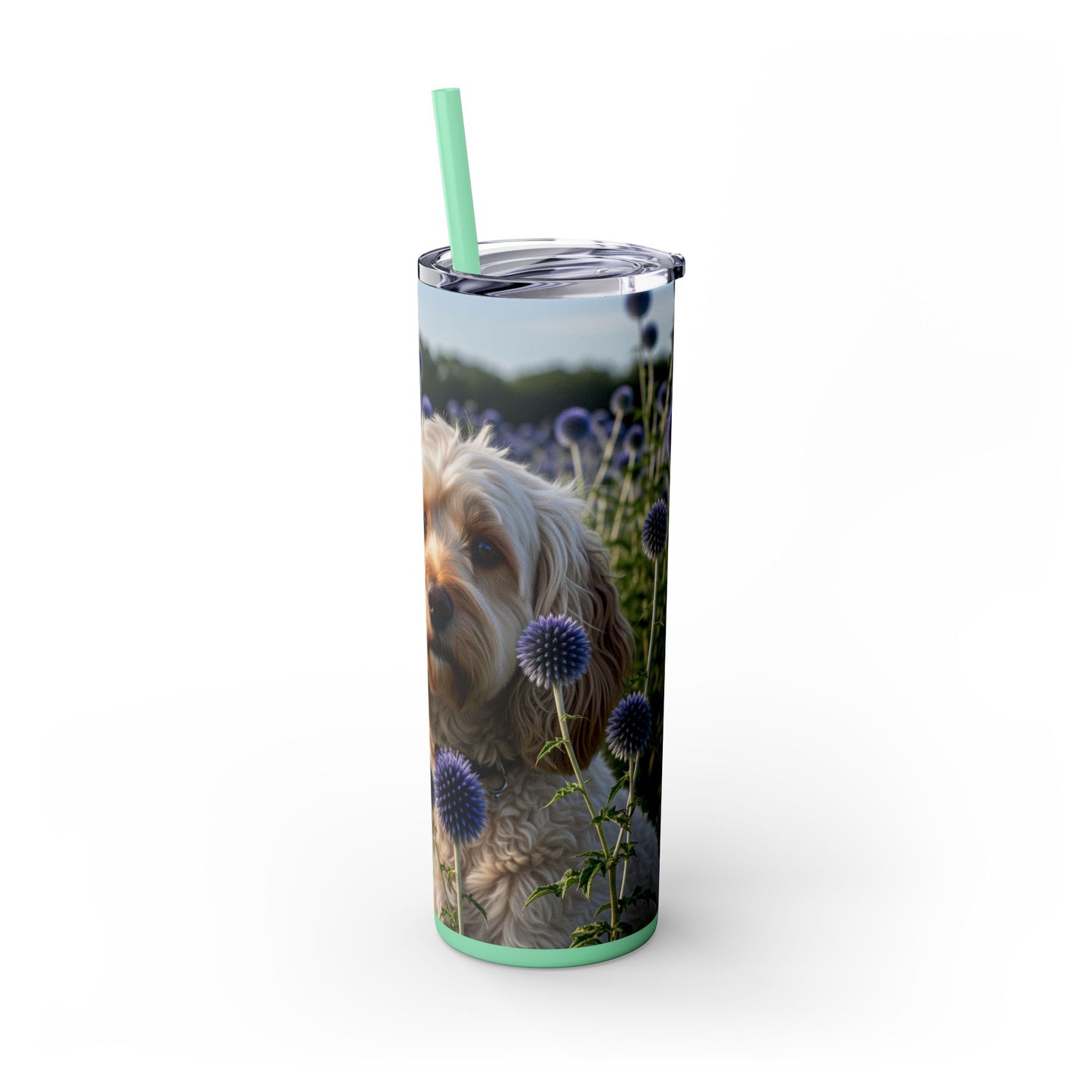 Spoodle Skinny Tumbler with Straw, 20oz