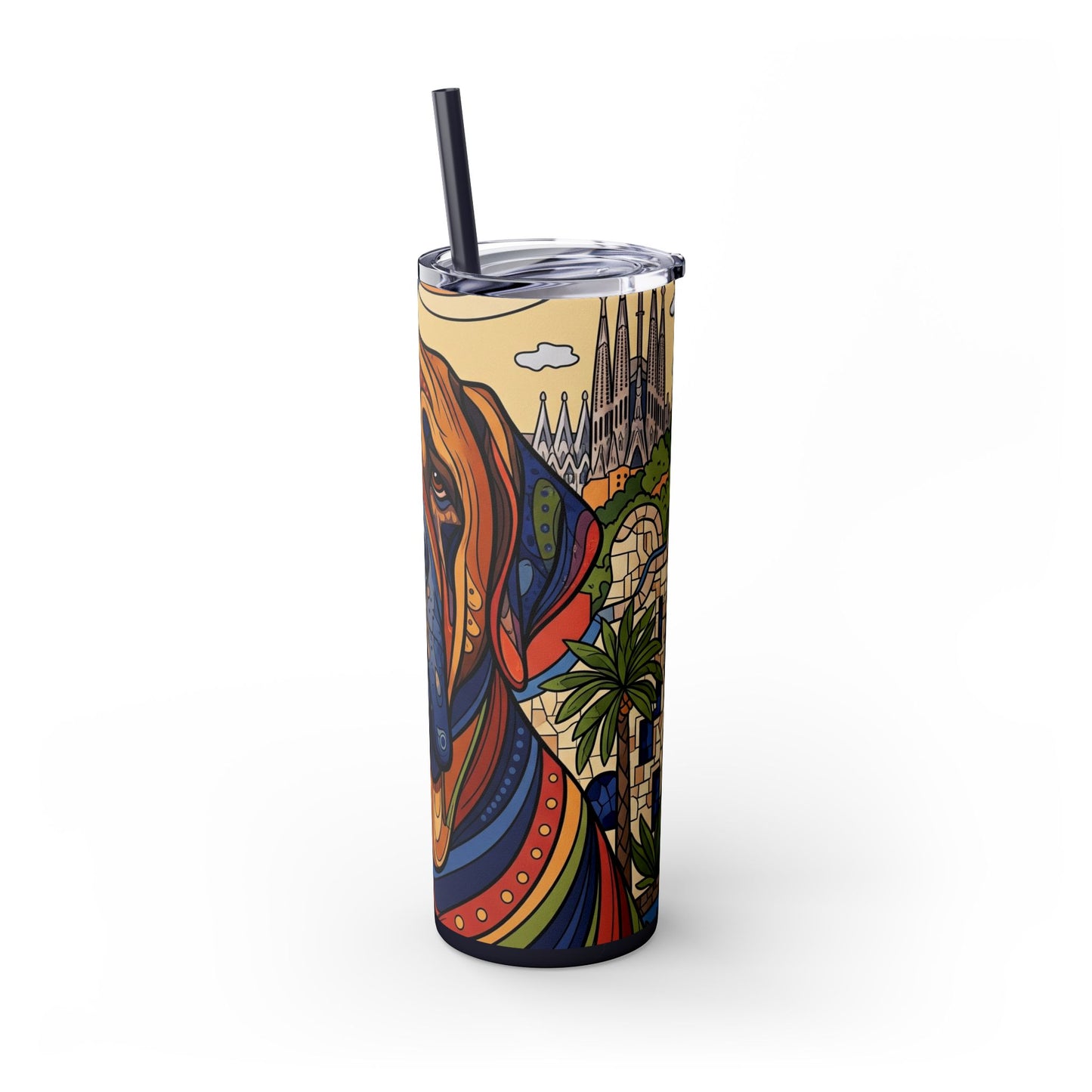Spanish Mastiff Skinny Tumbler with Straw, 20oz