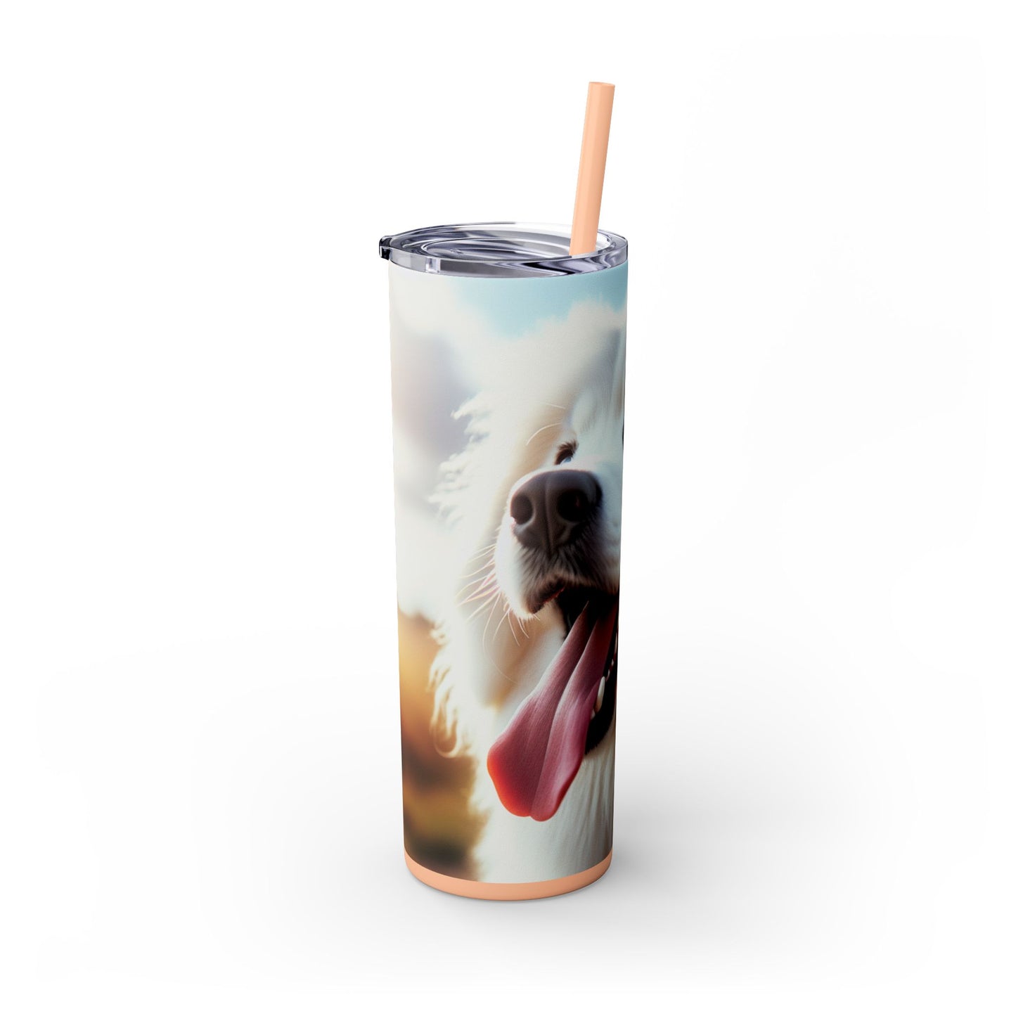 Pyrenean Mountain Dog Skinny Tumbler with Straw, 20oz