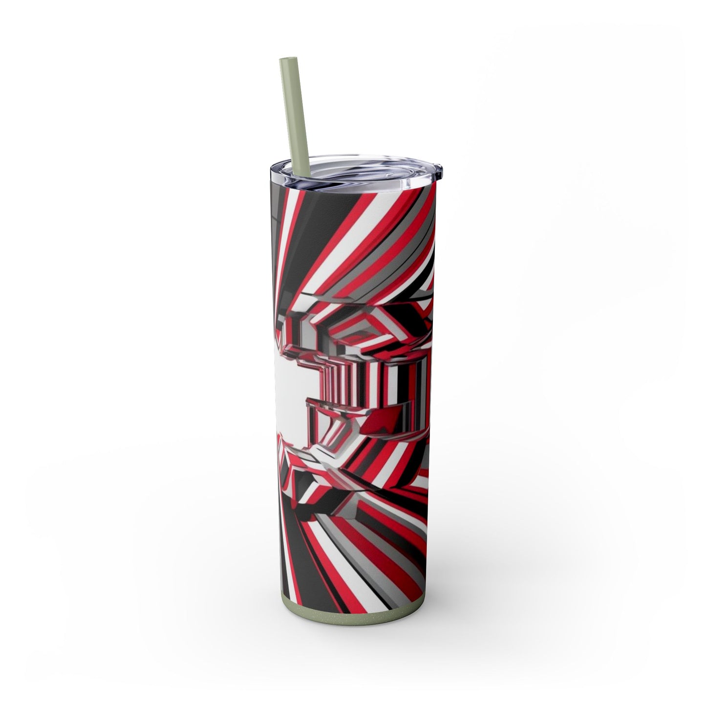 Optical Illusion Skinny Tumbler with Straw, 20oz