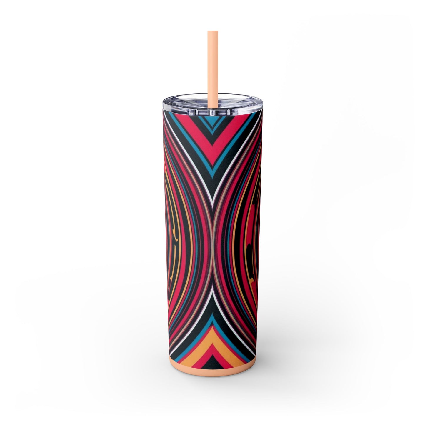Optical Illusion Skinny Tumbler with Straw, 20oz