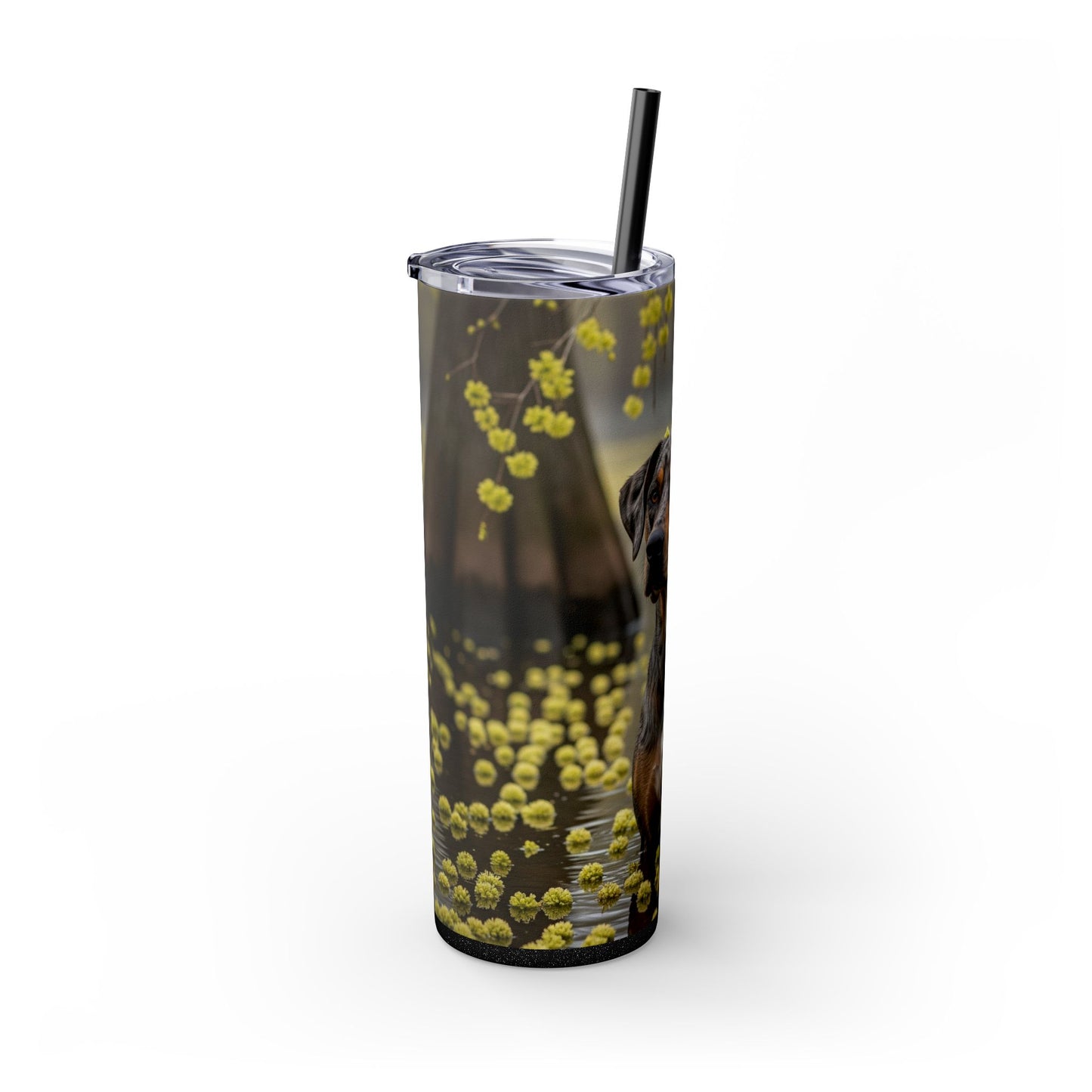 Catahoula Leopard Dog Skinny Tumbler with Straw, 20oz