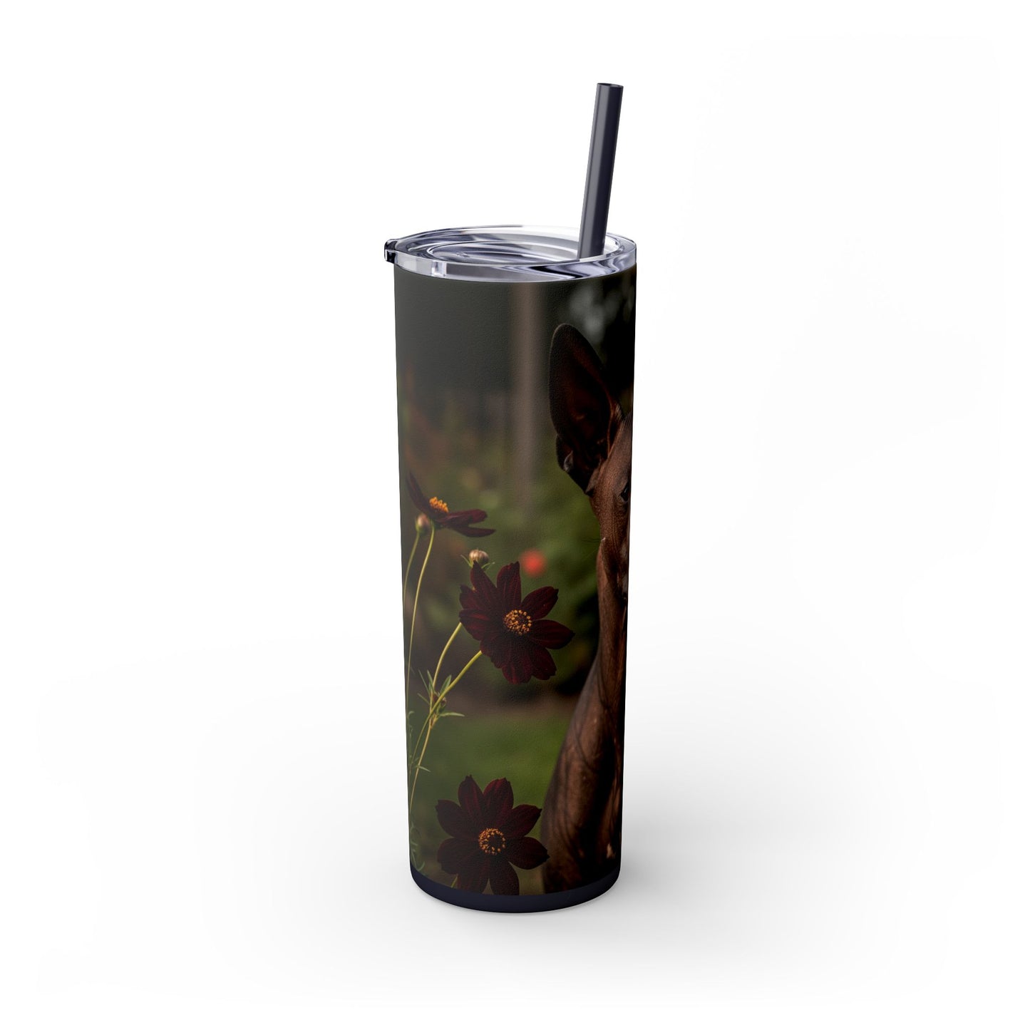 Xoloitzcuintli Skinny Tumbler with Straw, 20oz