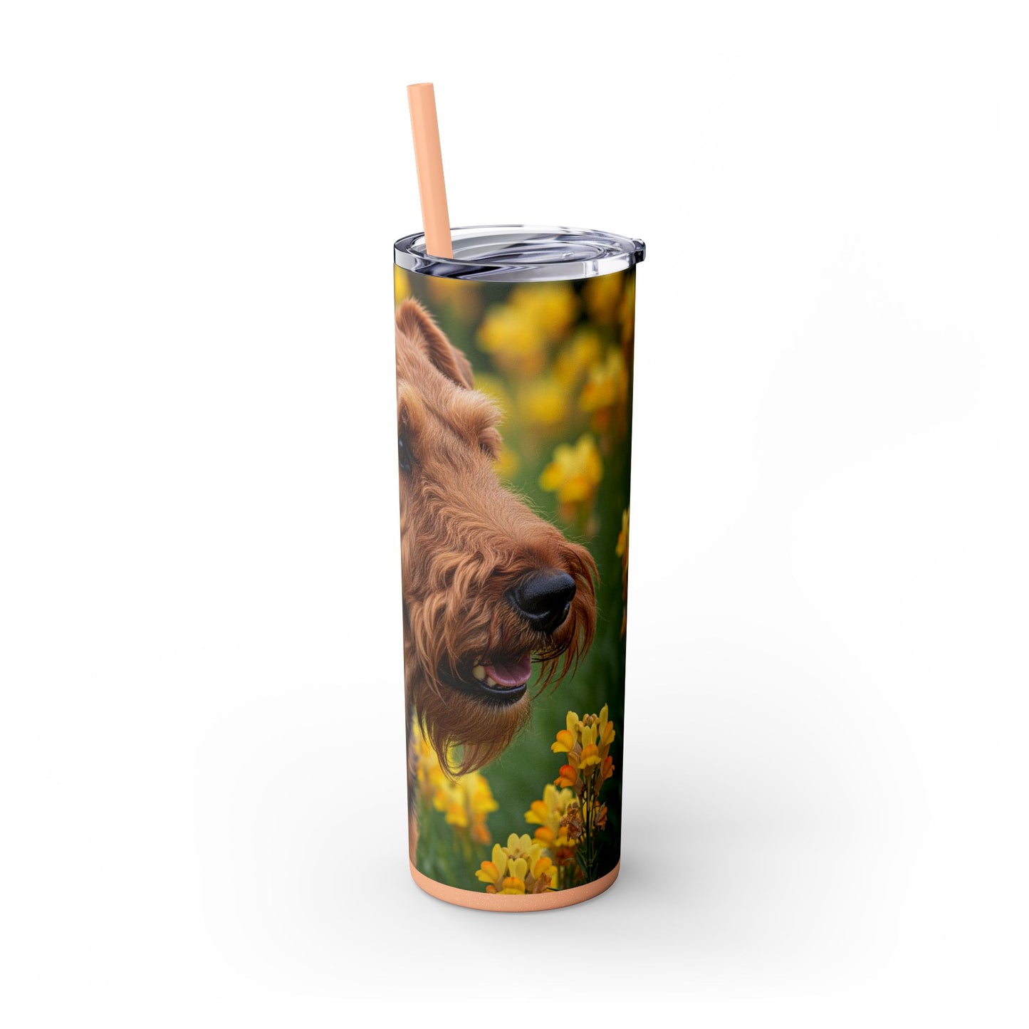 Welsh Terrier Skinny Tumbler with Straw, 20oz