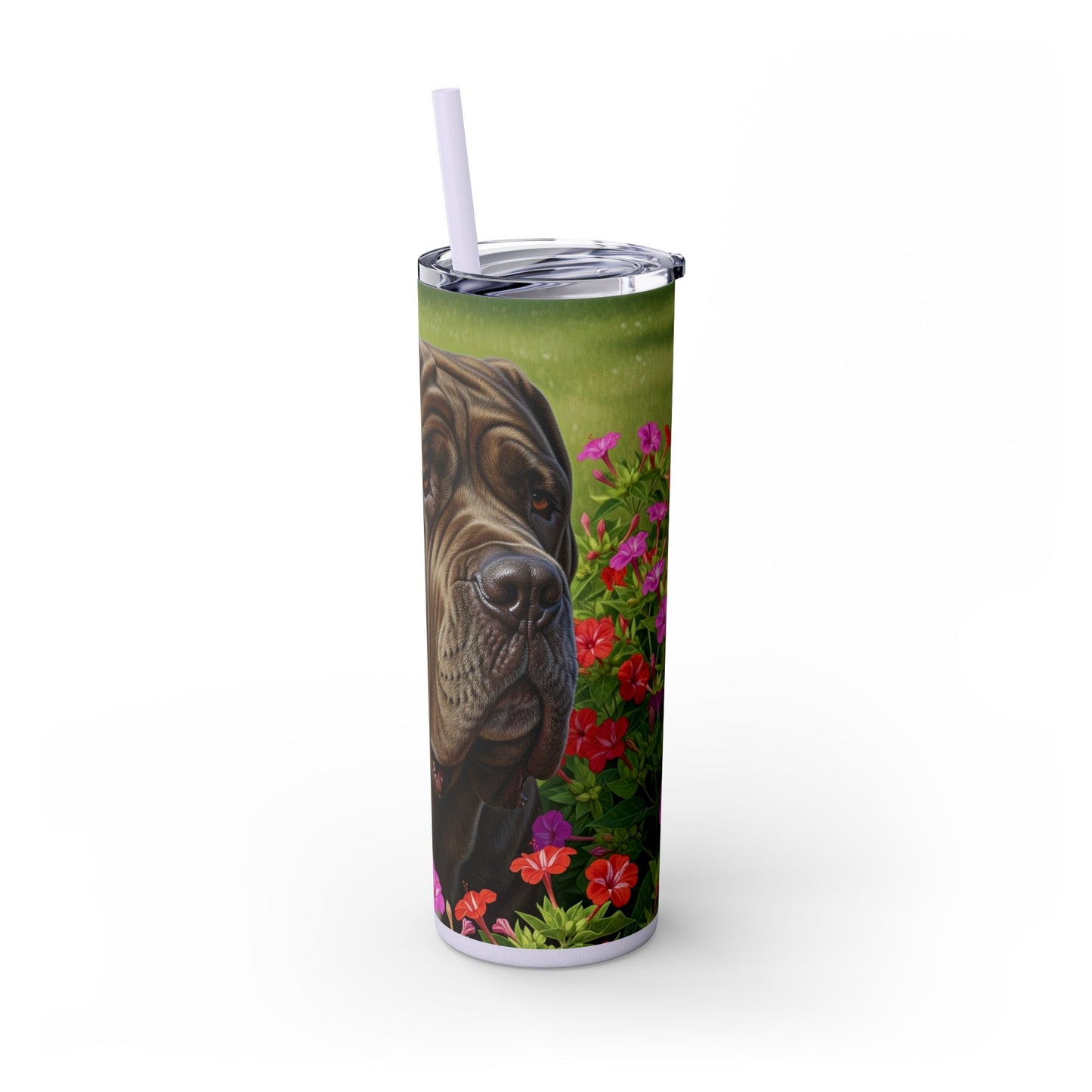 Neapolitan Mastiff Tumbler with Straw, 20oz
