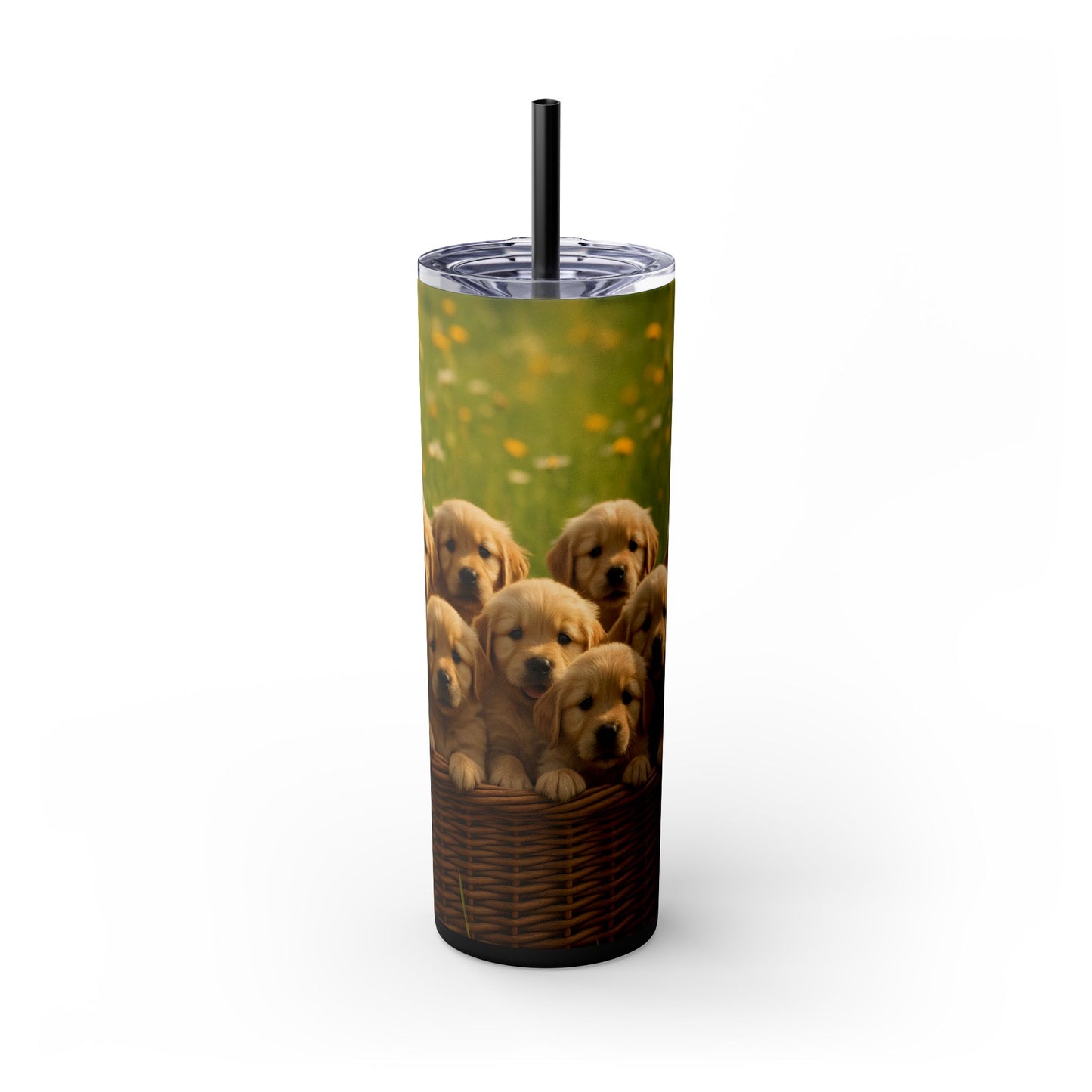 Golden Retriever puppies Tumbler with Straw, 20oz