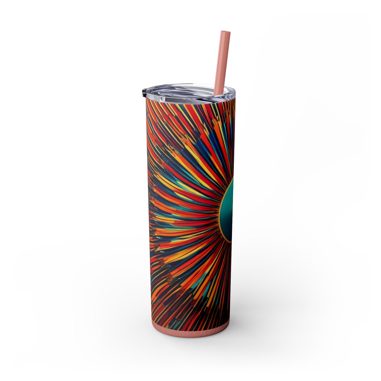 Optical Illusion Skinny Tumbler with Straw, 20oz