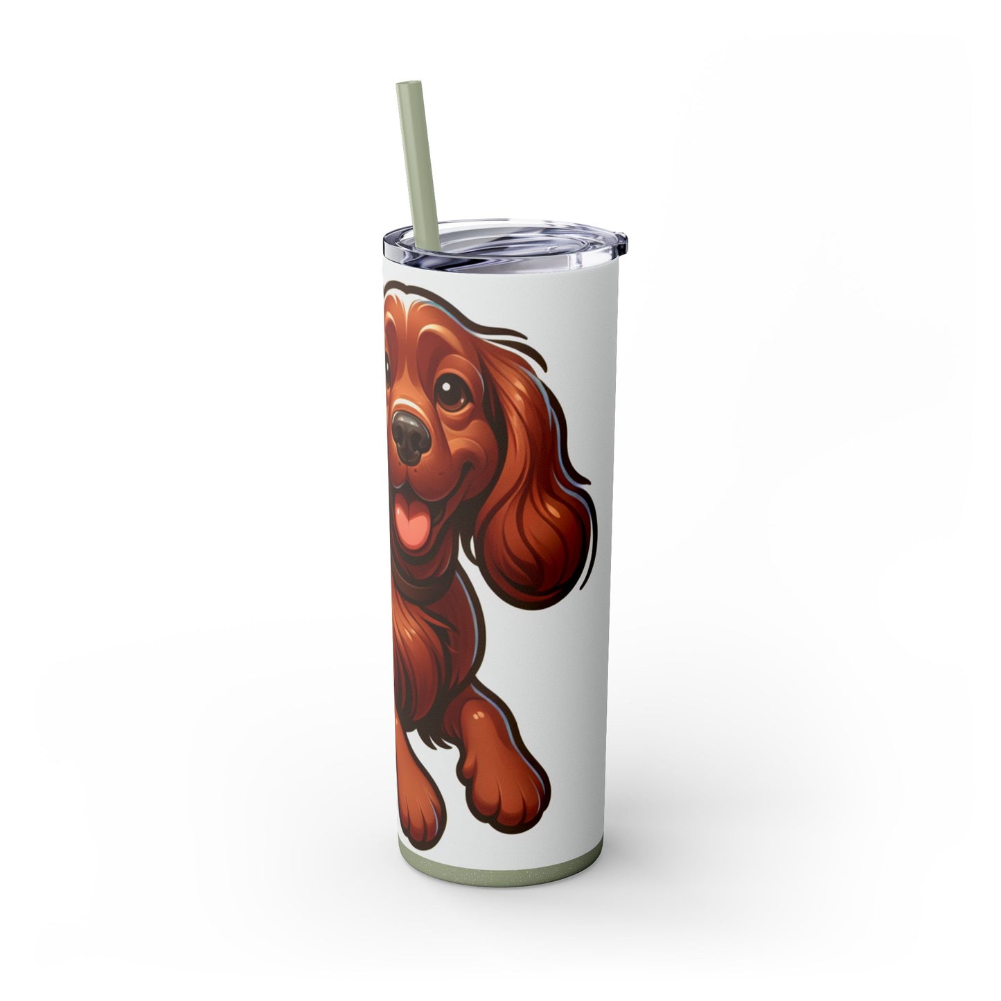 Sussex Spaniel Skinny Tumbler with Straw, 20oz