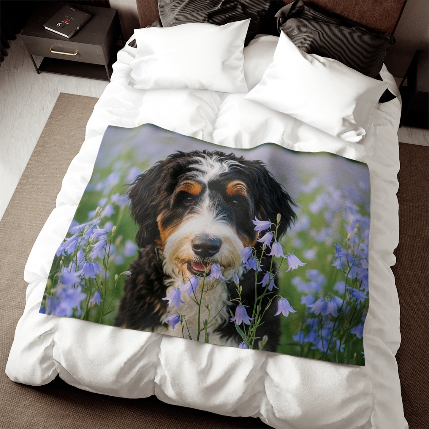 Bernedoodle Sweatshirt Blanket