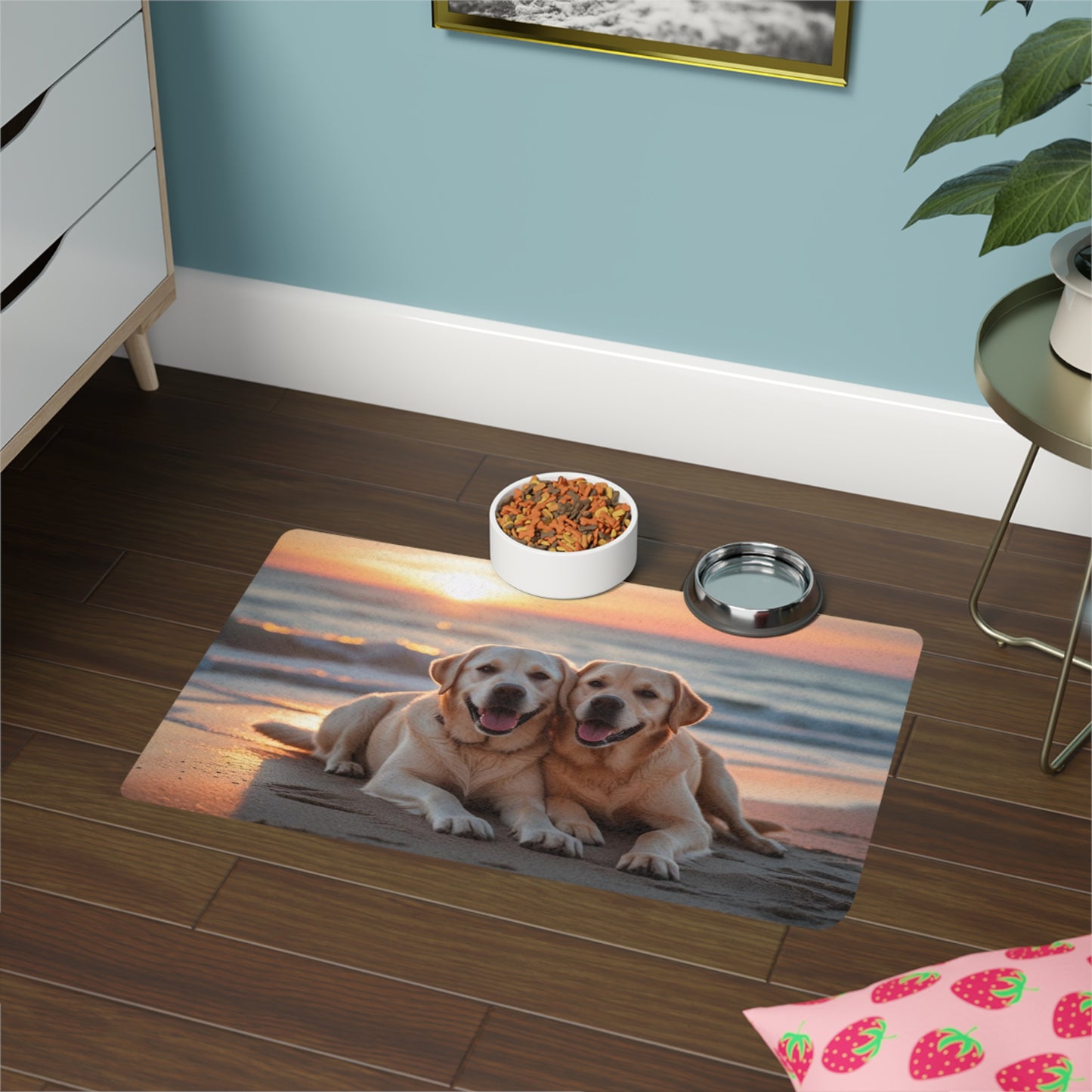 Pet Food Mat (12x18) - Labrador Retriever Love