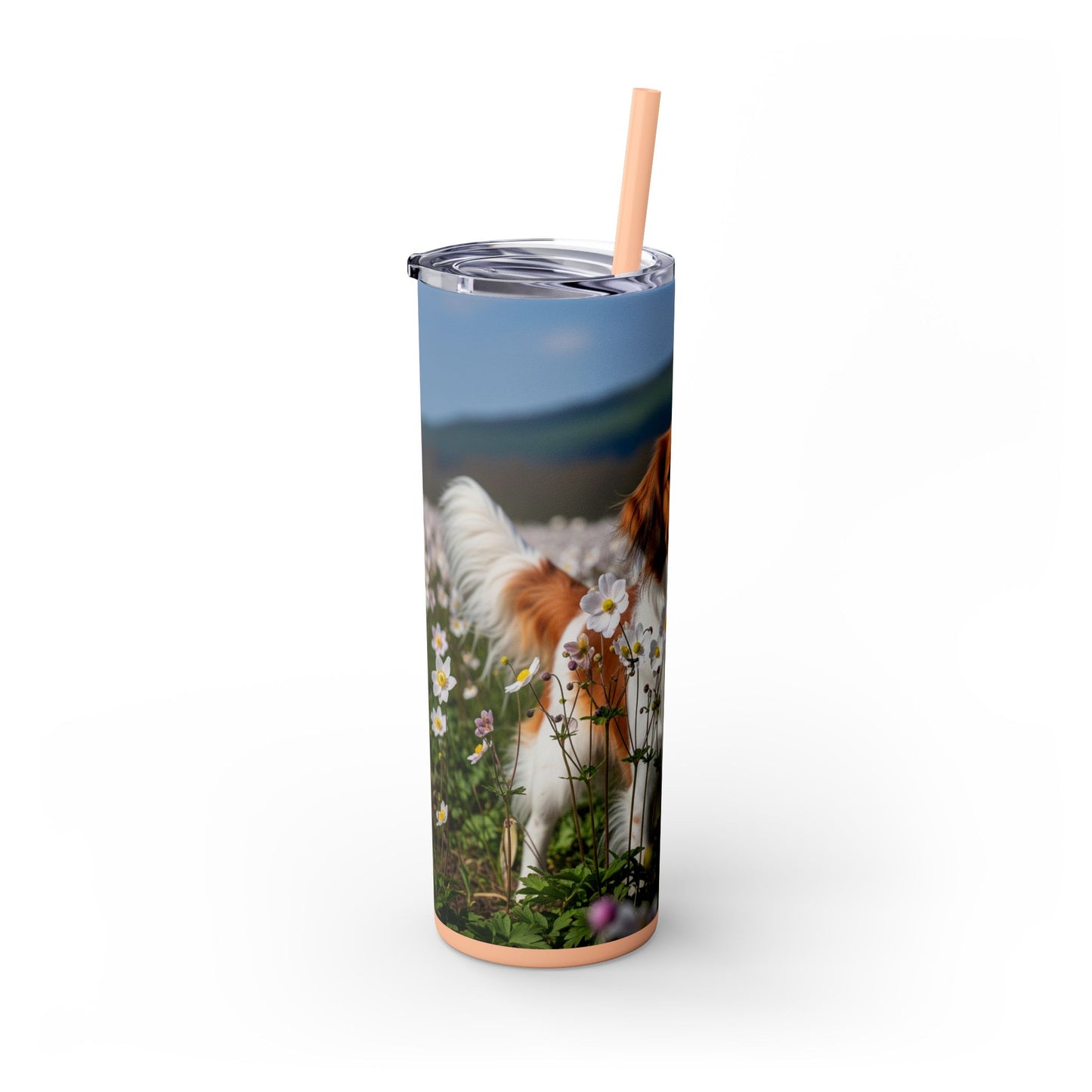 Nederlandse Kooikerhondje Skinny Tumbler with Straw, 20oz