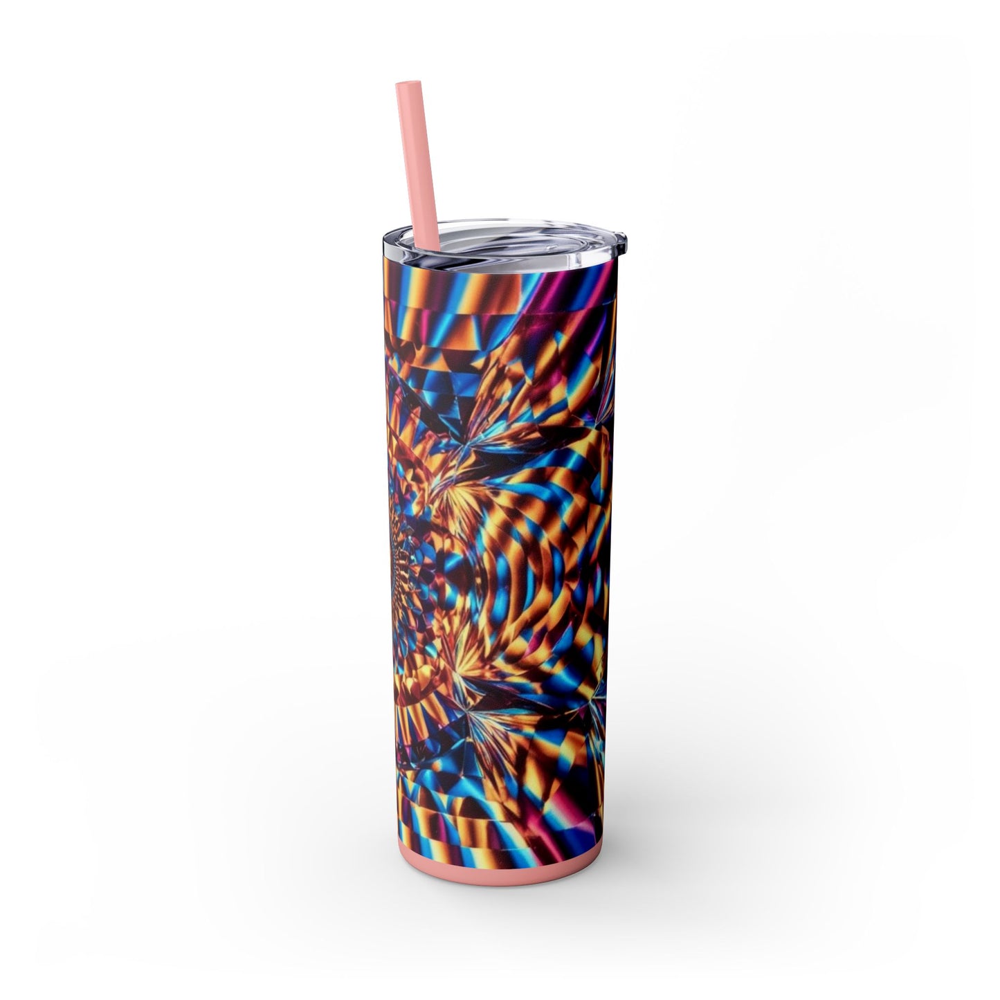 Optical Illusion Skinny Tumbler with Straw, 20oz