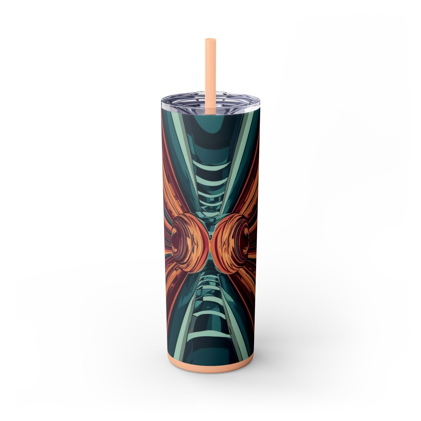 Optical Illusion Skinny Tumbler with Straw, 20oz
