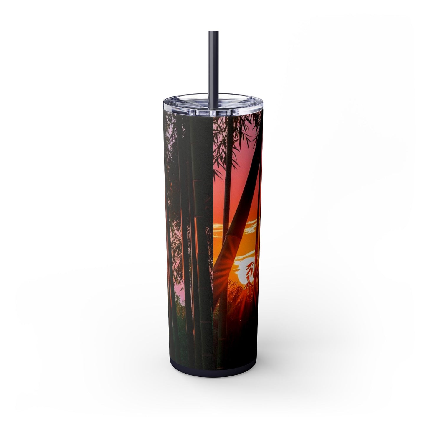 Bamboo Forest Sunrise Skinny Tumbler with Straw, 20oz