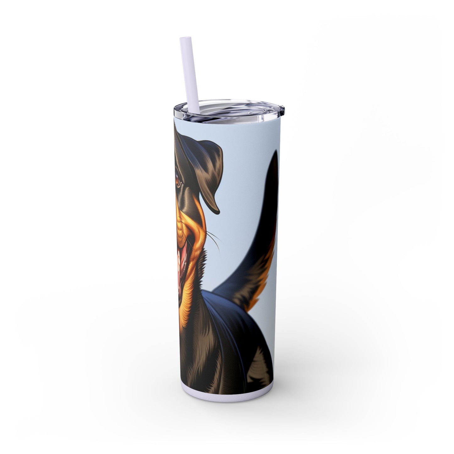 Rottweiler Skinny Tumbler with Straw, 20oz