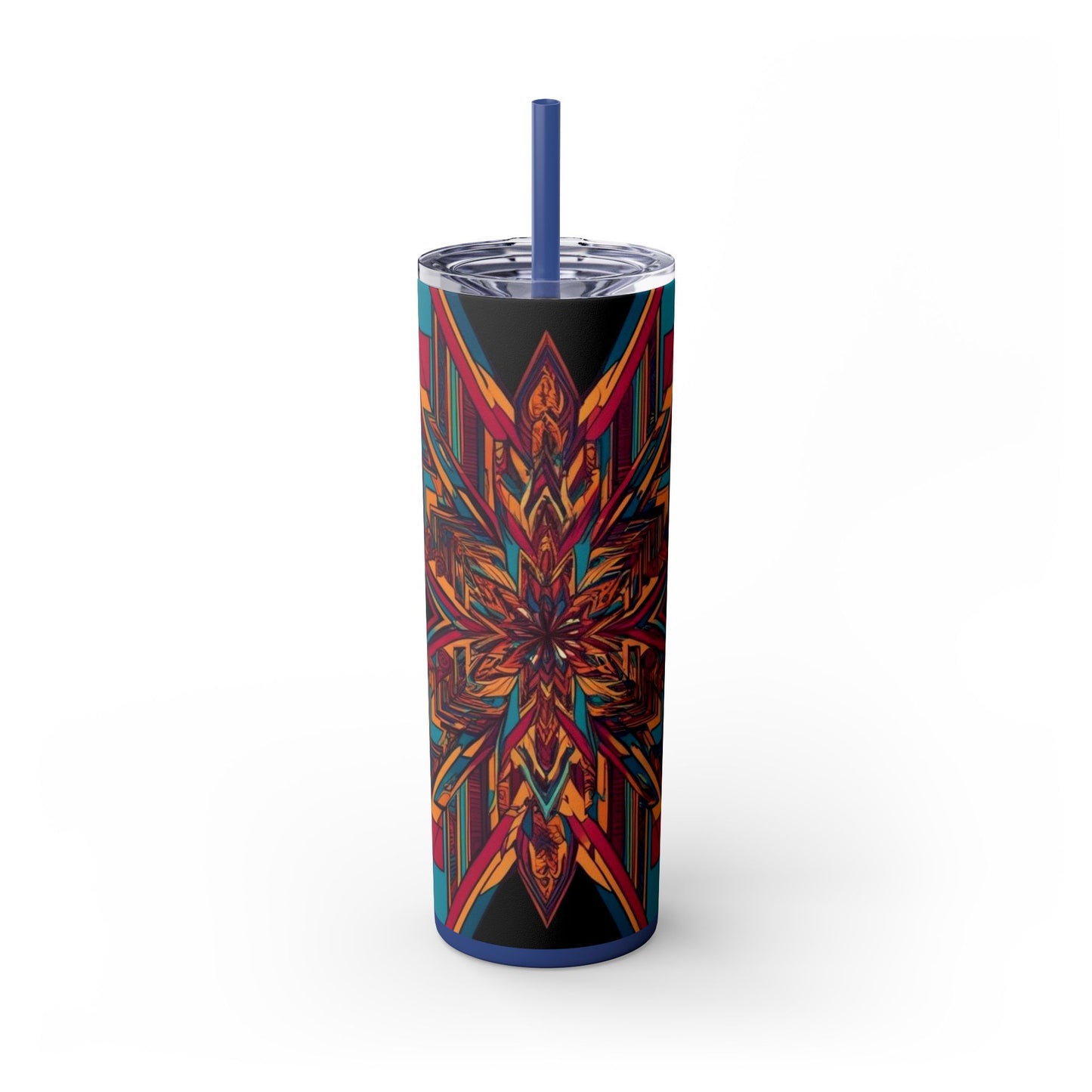 Optical Illusion Skinny Tumbler with Straw, 20oz