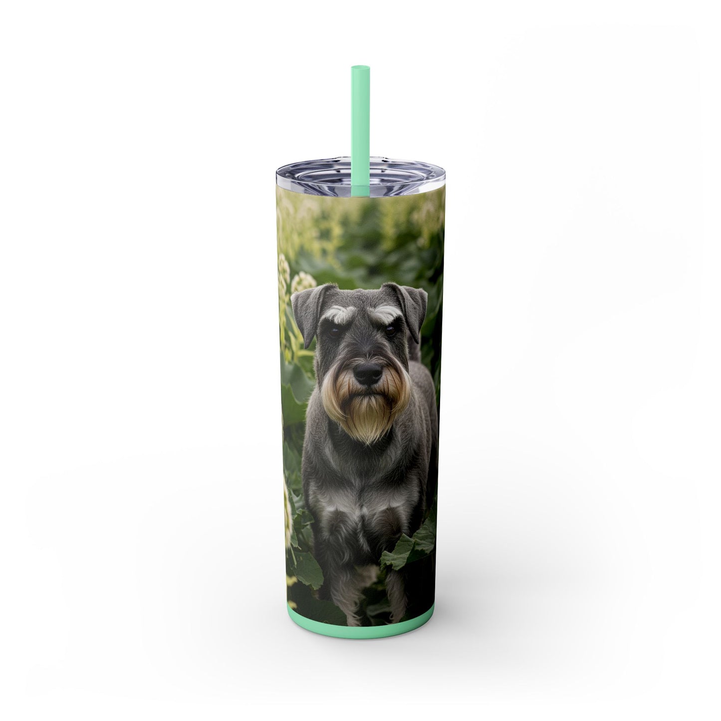 Standard Schnauzer Skinny Tumbler with Straw, 20oz