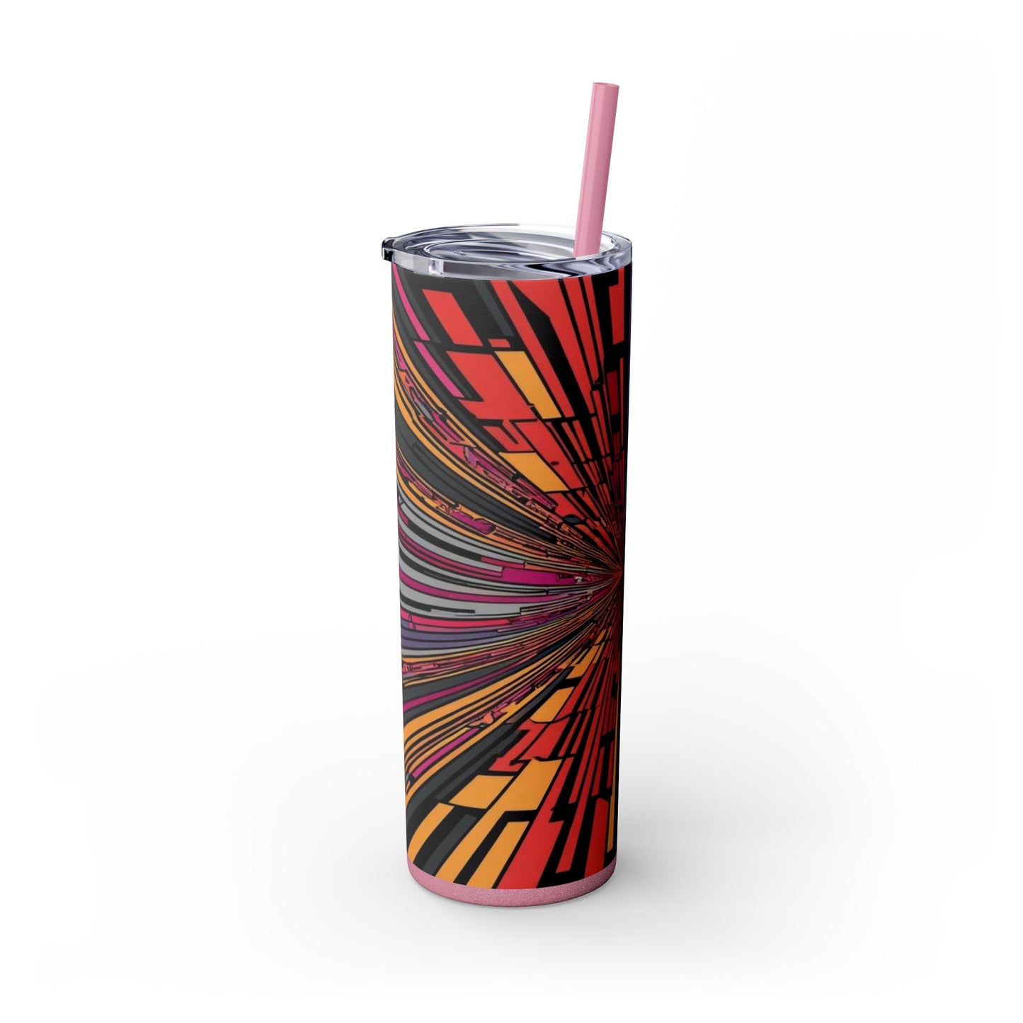 Optical Illusion Skinny Tumbler with Straw, 20oz
