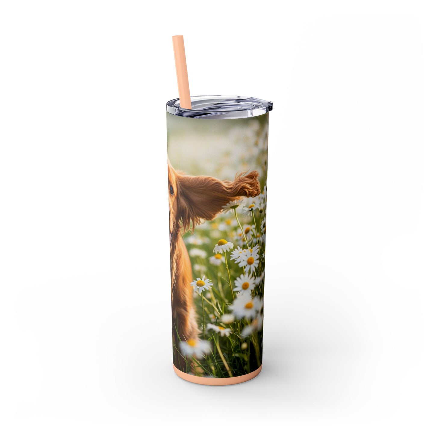 English Cocker Spaniel Skinny Tumbler with Straw, 20oz