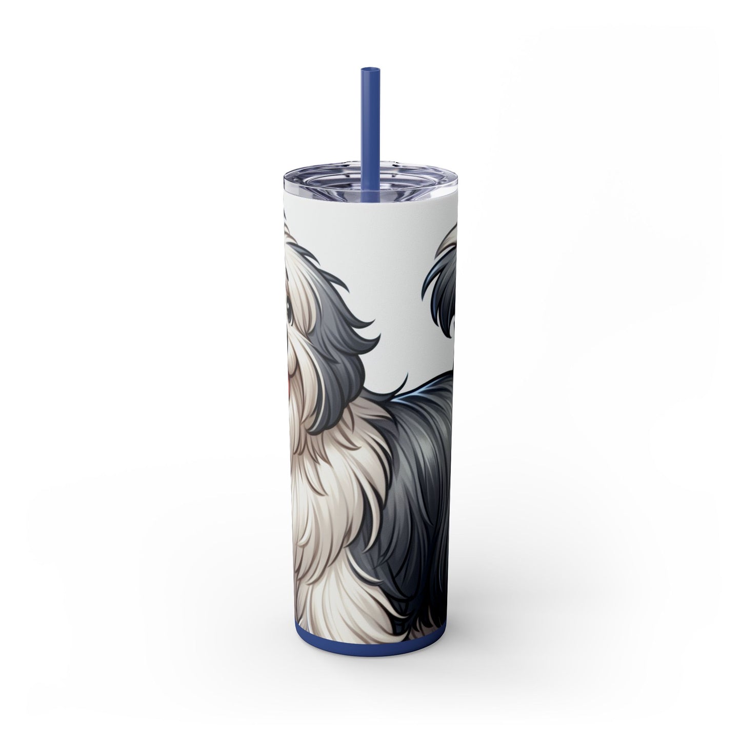 Old English Sheepdog Tumbler with Straw, 20oz