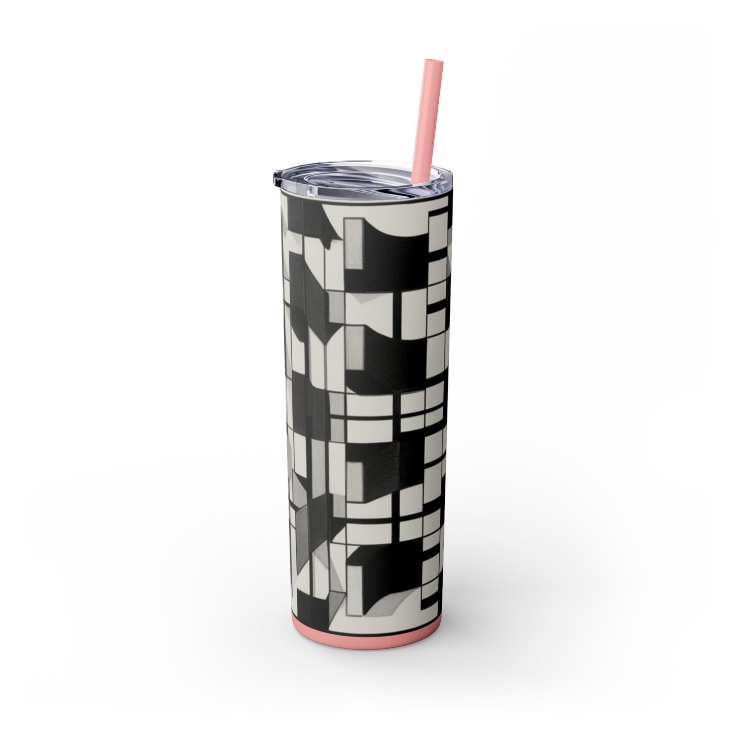 Optical Illusion Skinny Tumbler with Straw, 20oz