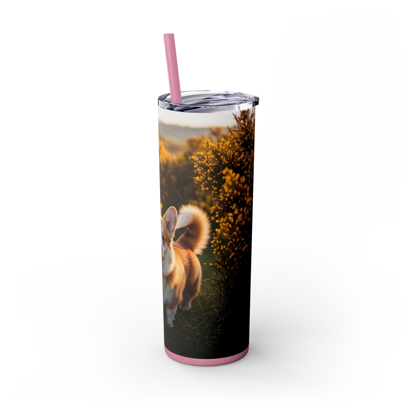Pembroke Welsh Corgi Skinny Tumbler with Straw, 20oz