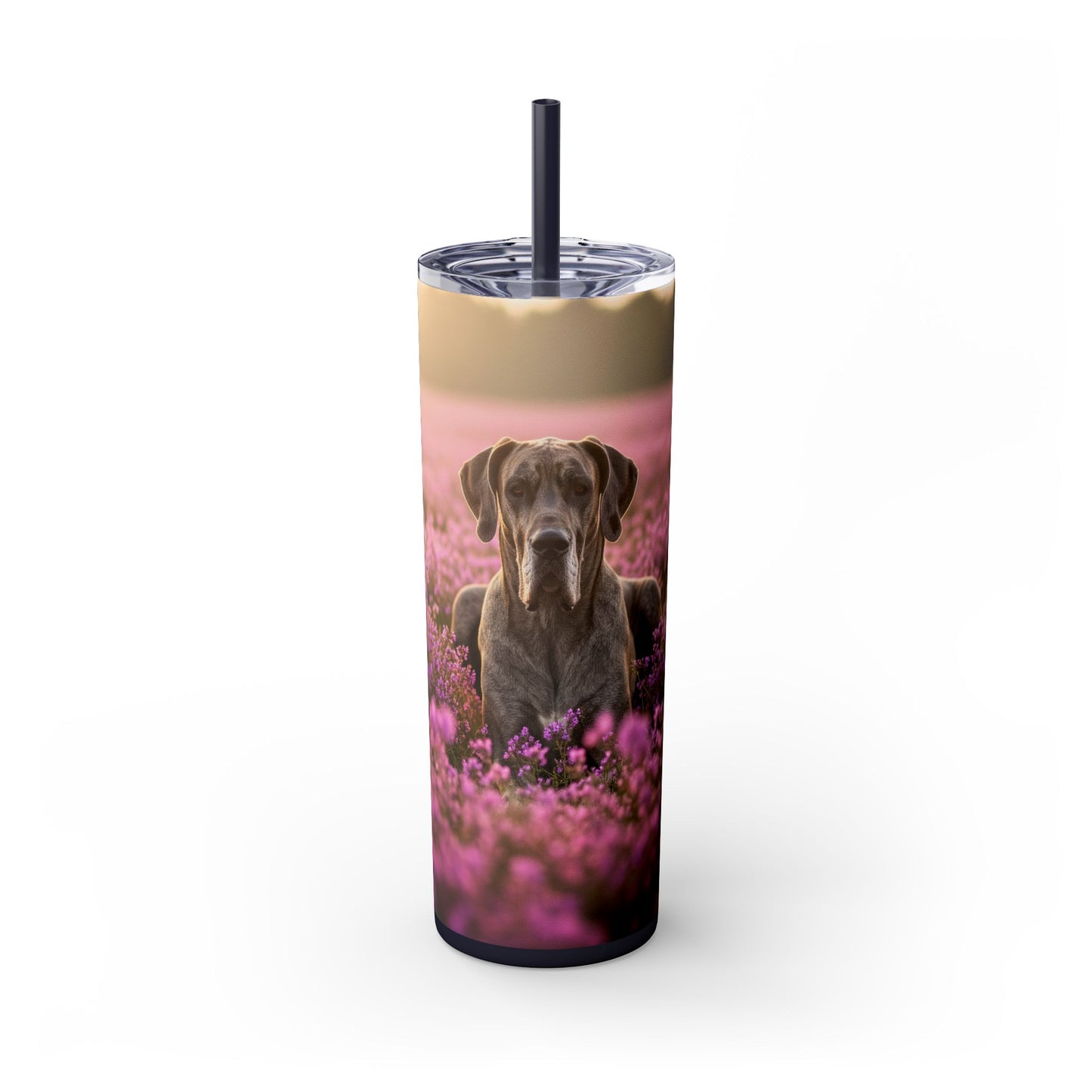 Great Dane Skinny Tumbler with Straw, 20oz