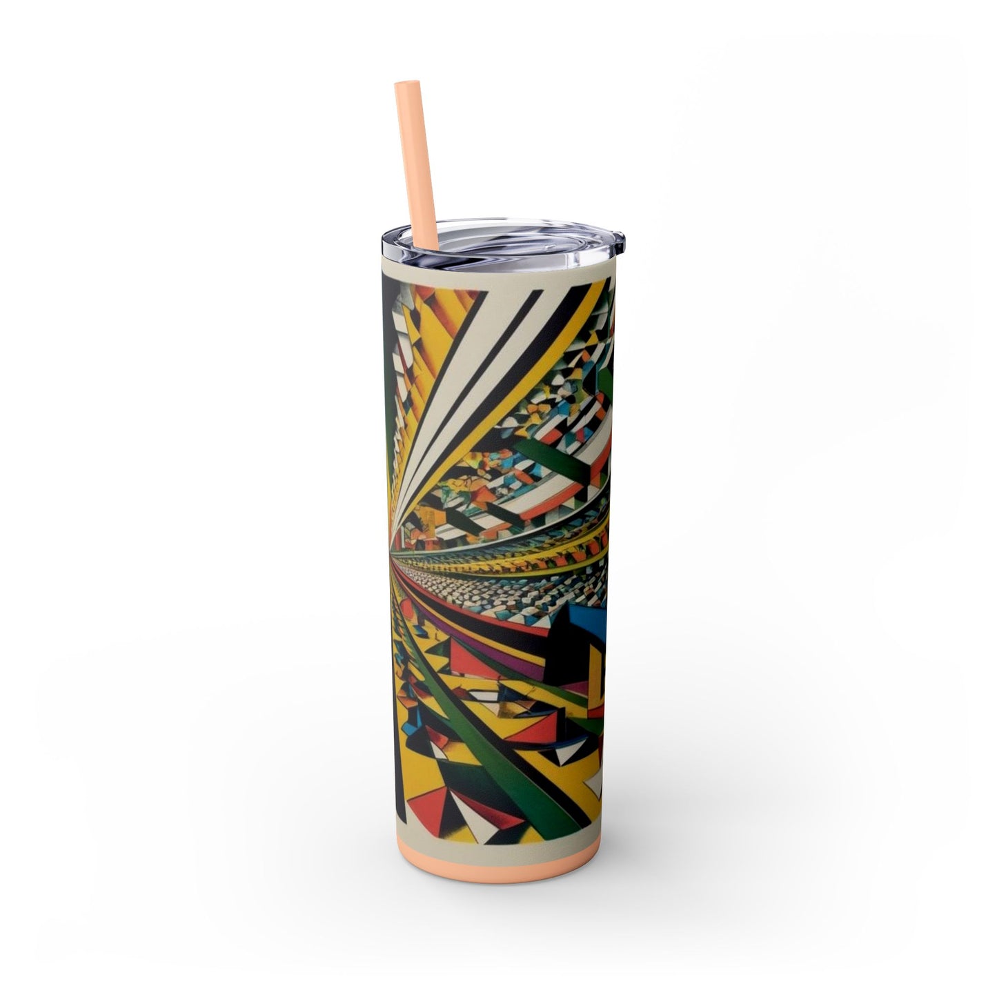 Optical Illusion Skinny Tumbler with Straw, 20oz