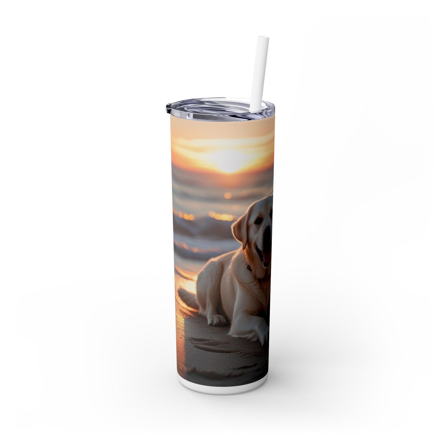 Labrador Retriever Love Skinny Tumbler with Straw, 20oz