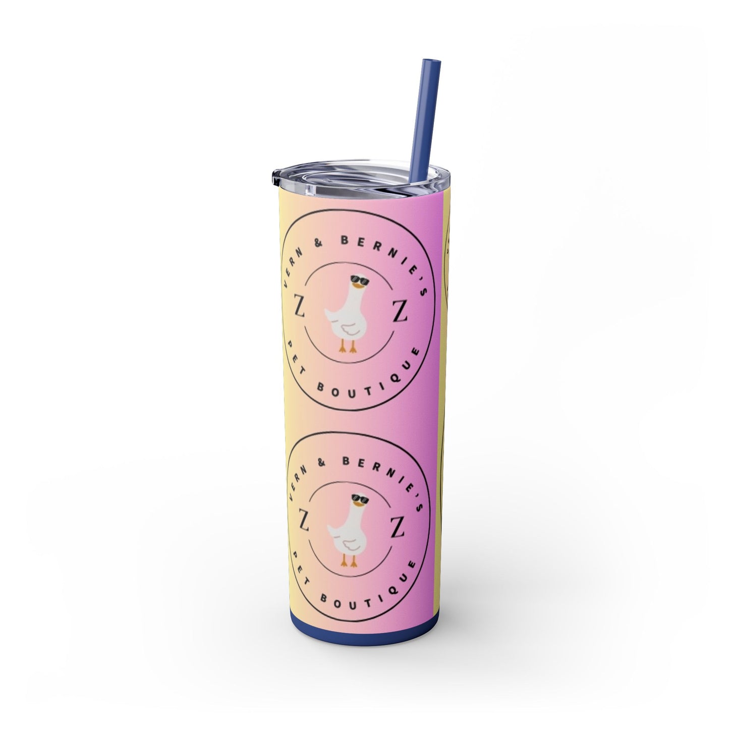 Vern and Bernie's Skinny Tumbler with Straw, 20oz