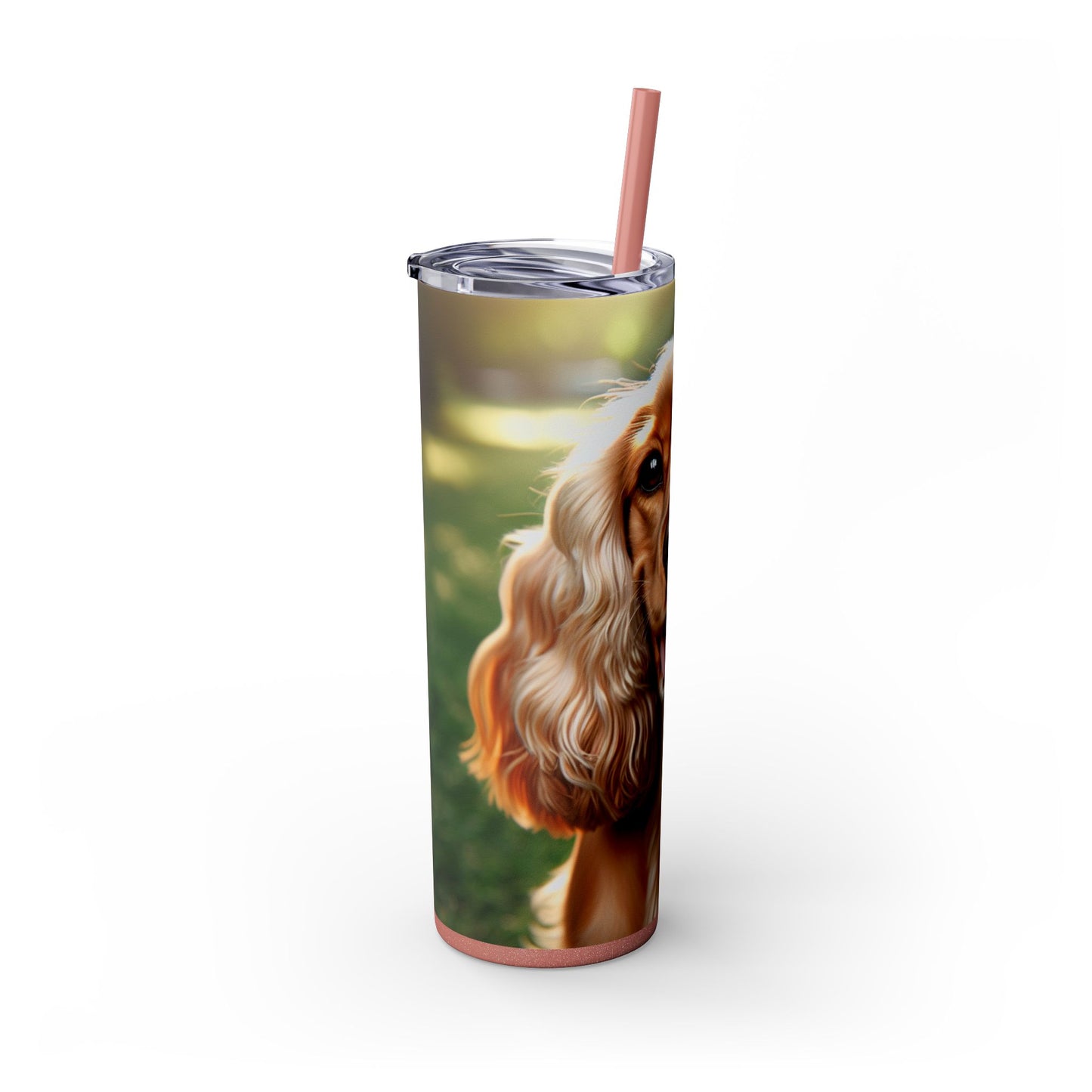 English Cocker Spaniel Skinny Tumbler with Straw, 20oz