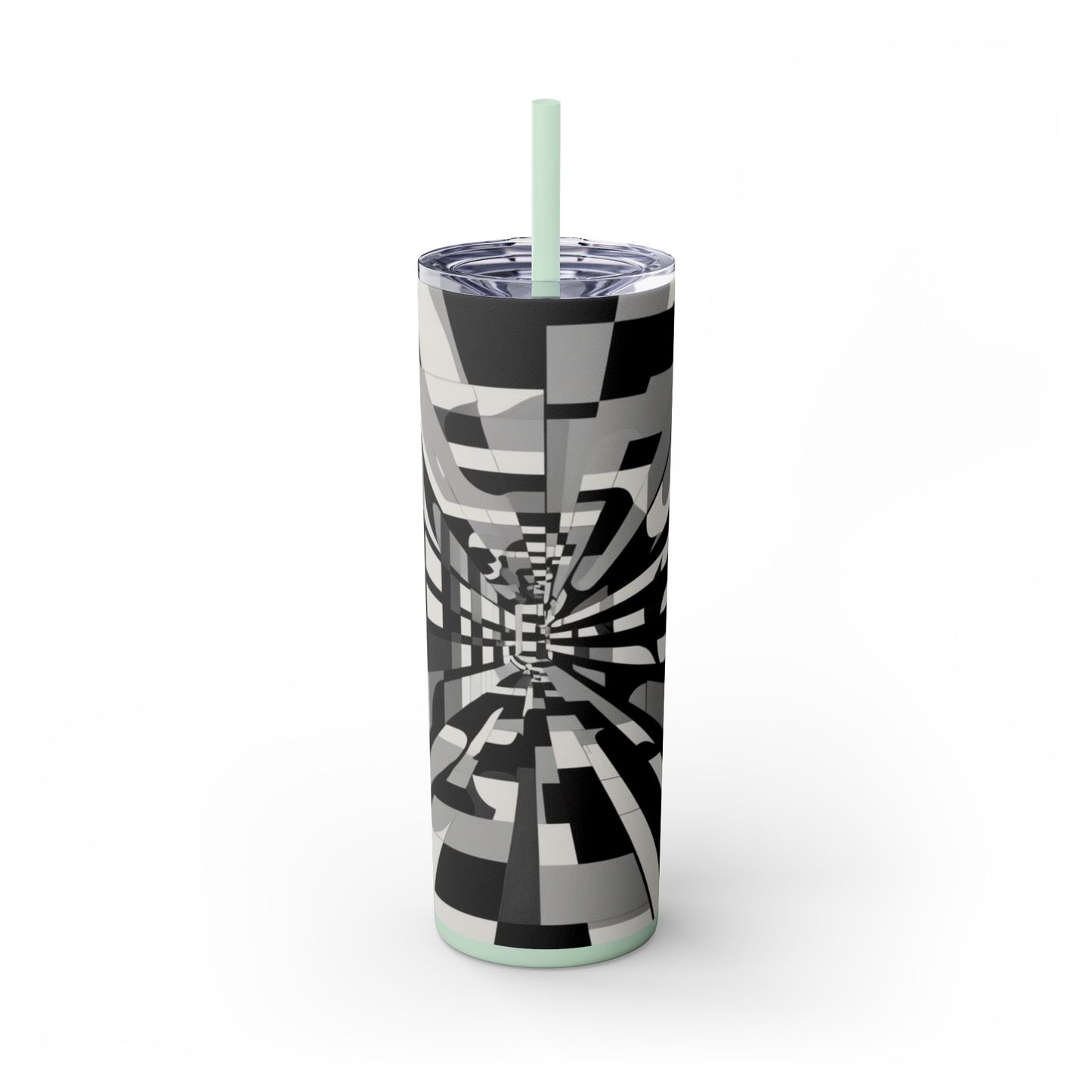 Optical Illusion Skinny Tumbler with Straw, 20oz