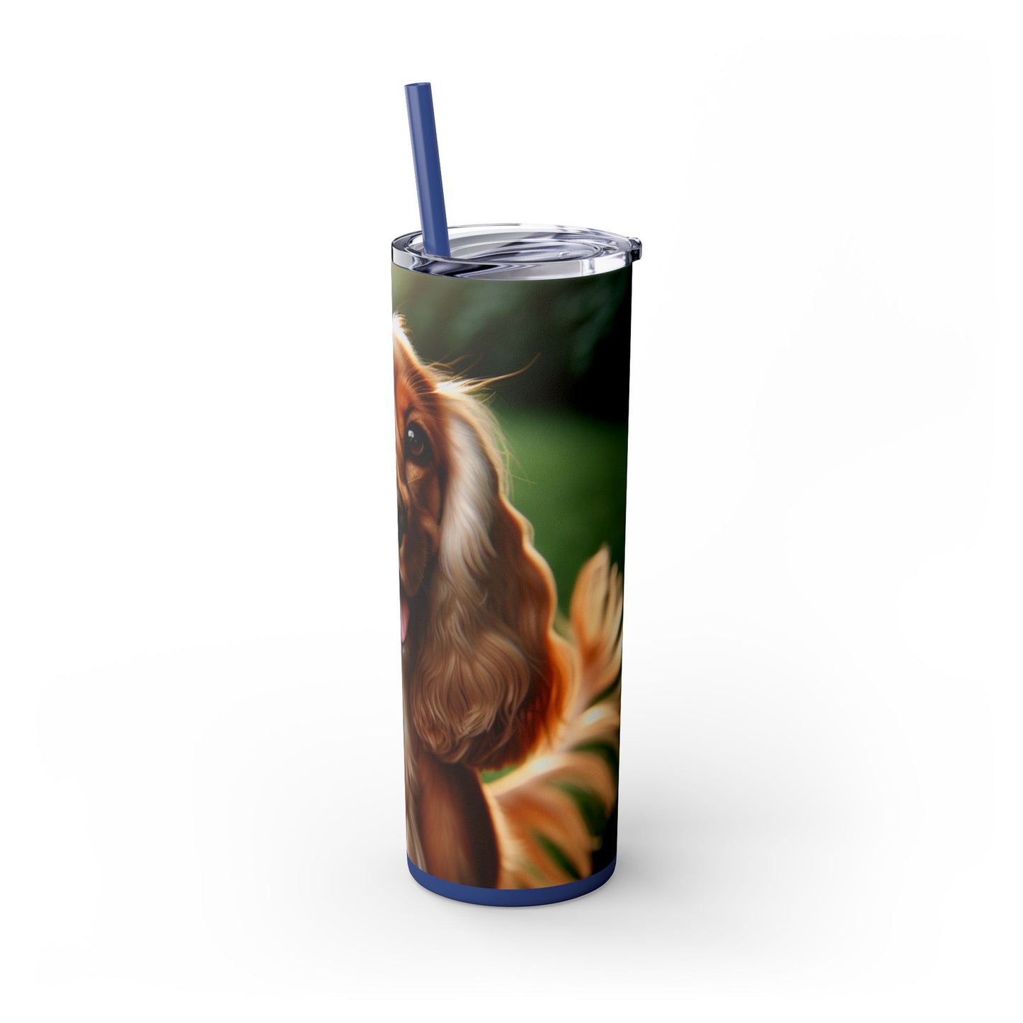 English Cocker Spaniel Skinny Tumbler with Straw, 20oz