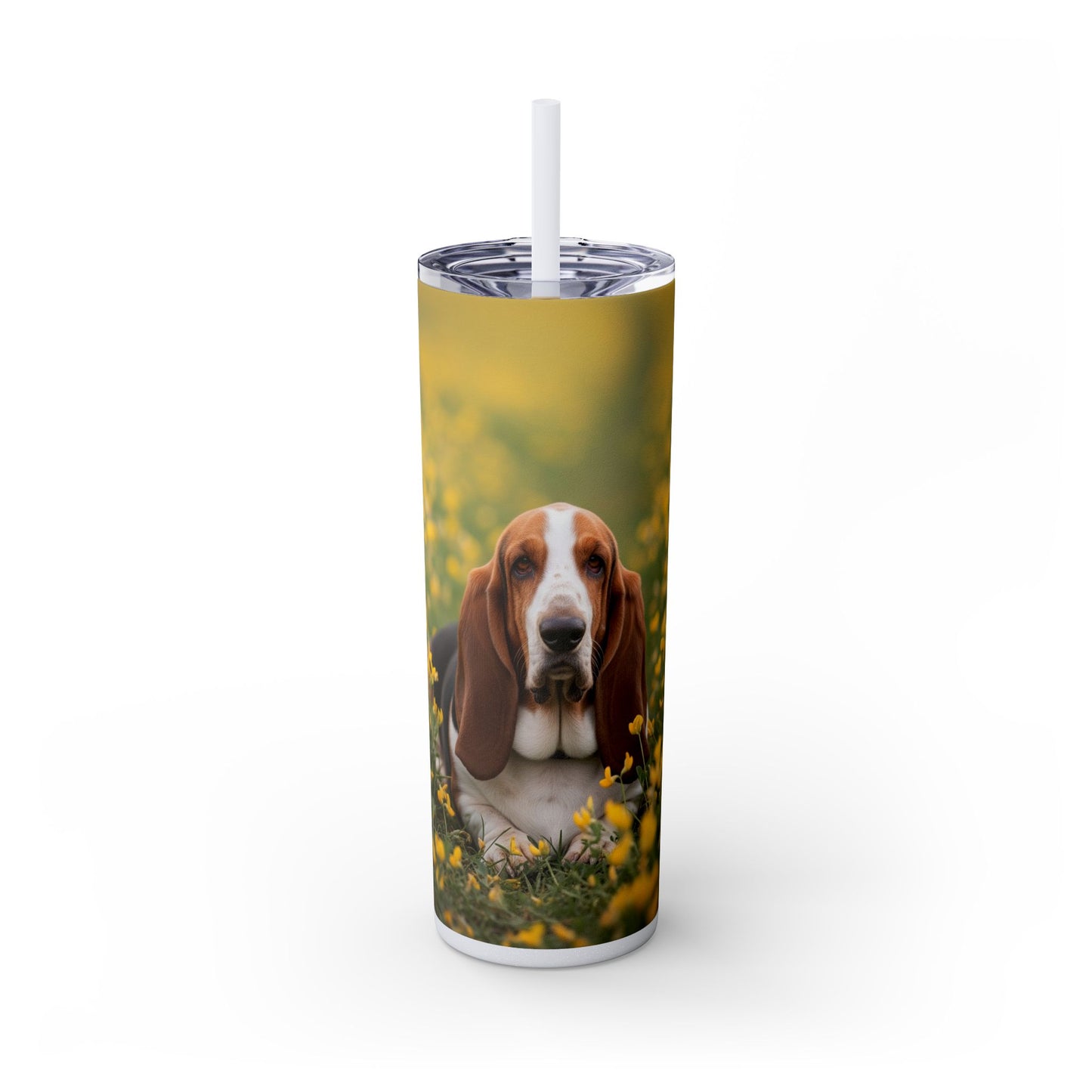 Basset Hound Tumbler with Straw, 20oz